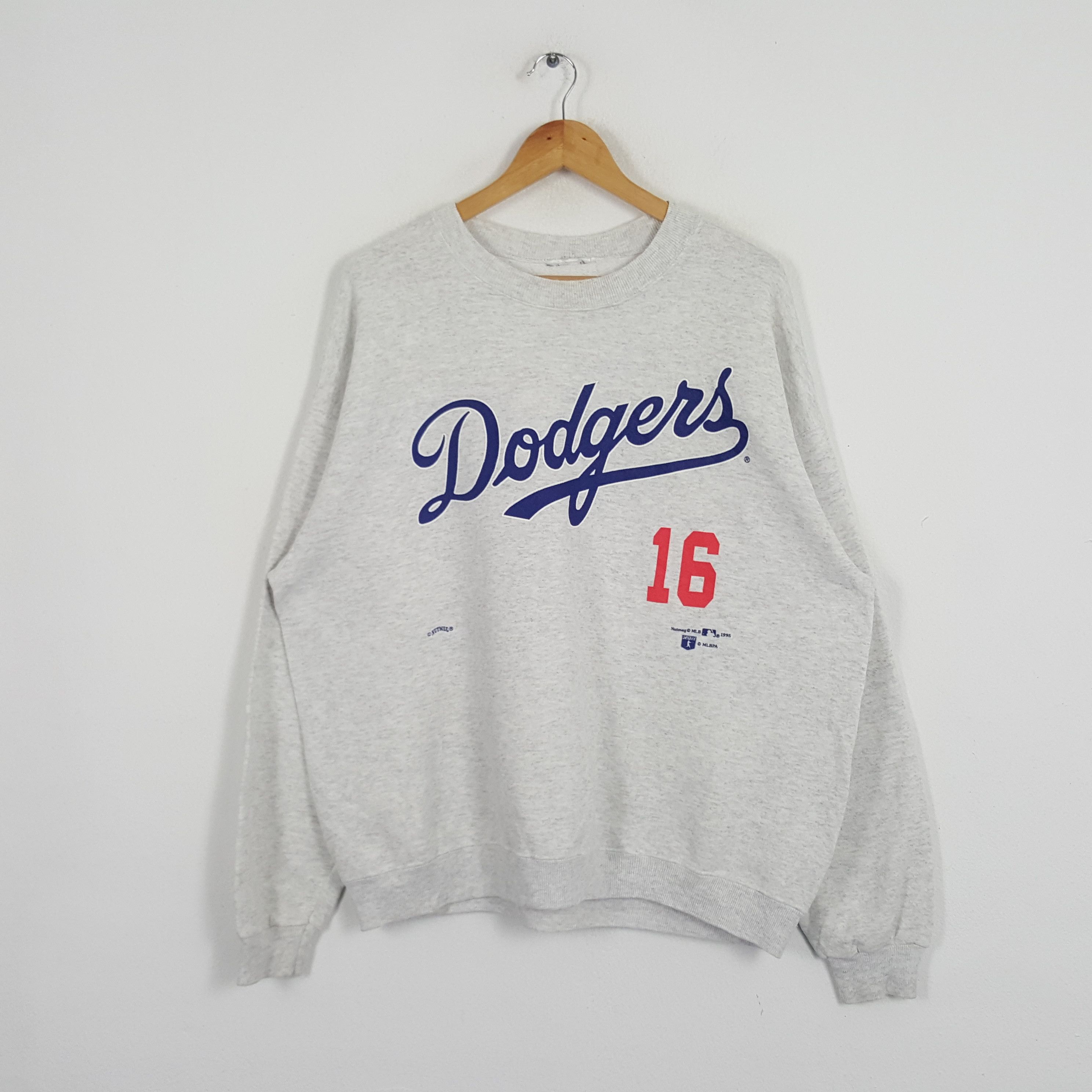 MLB × Nutmeg × Vintage Vintage 90's Dodgess NOMO 16 Baseball MLB Sweatshirt Size US XL / EU 56 / 4 - 1 Thumbnail