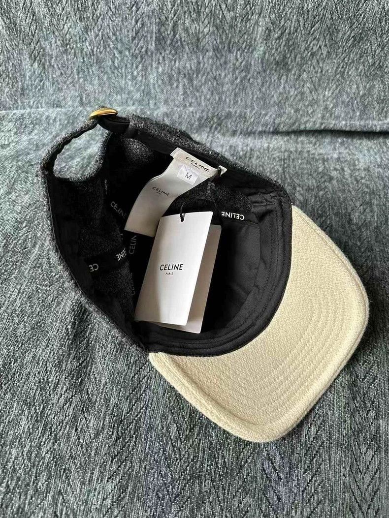 Celine Celine Wool Baseball Cap in Black and White Size ONE SIZE - 2 Thumbnail