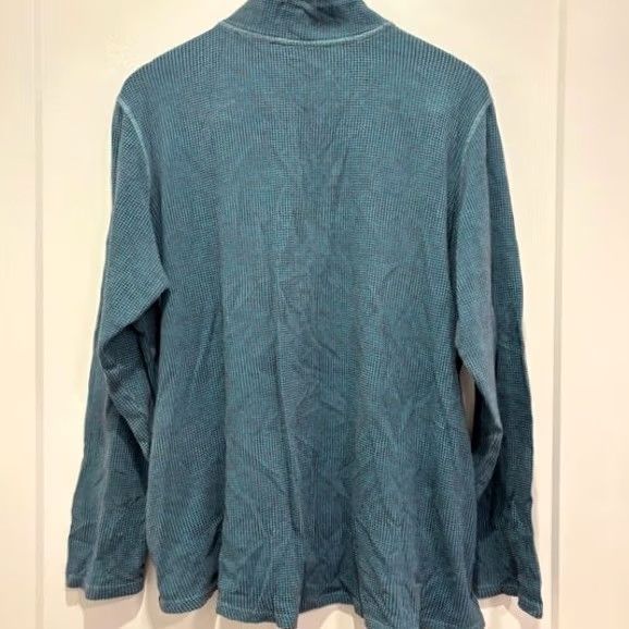Vintage Woolrich Womens Pullover Top Long Sleeve Mock Neck Teal Houndstooth Size XXL Size XXL / US 16-18 / IT 52-54 - 4 Thumbnail