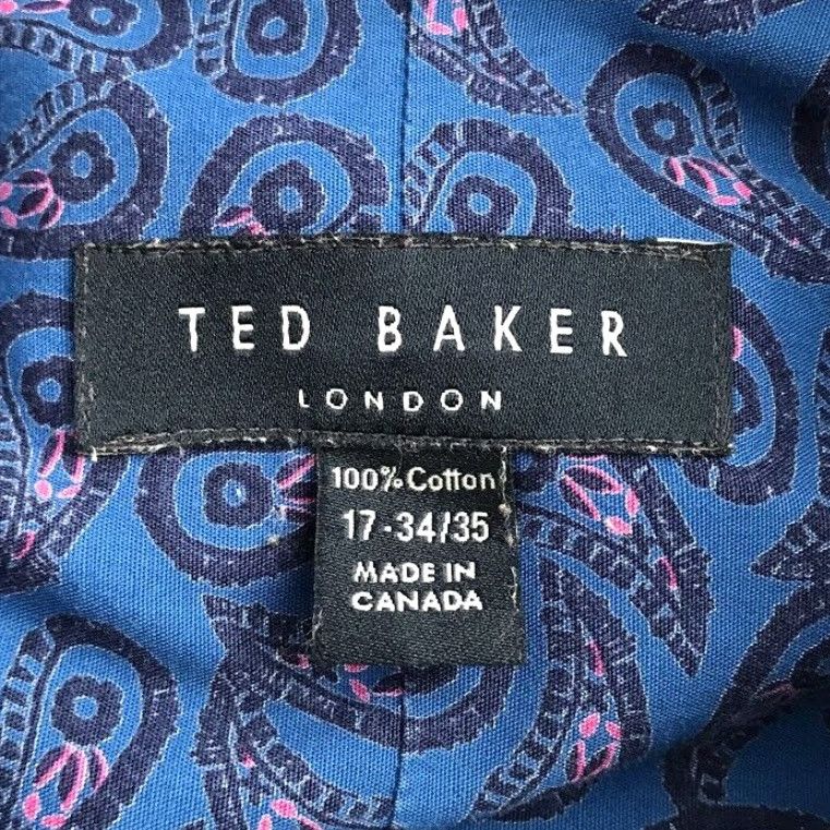 Ted Baker Ted Baker London Mens Dress Shirt Striped Long Sleeve Size 17 Blue Multicolor 34/35 - 34/35 Stripe Blue Multicolor Shirt Mens Regular XS-xxl Size 46R - 3 Thumbnail
