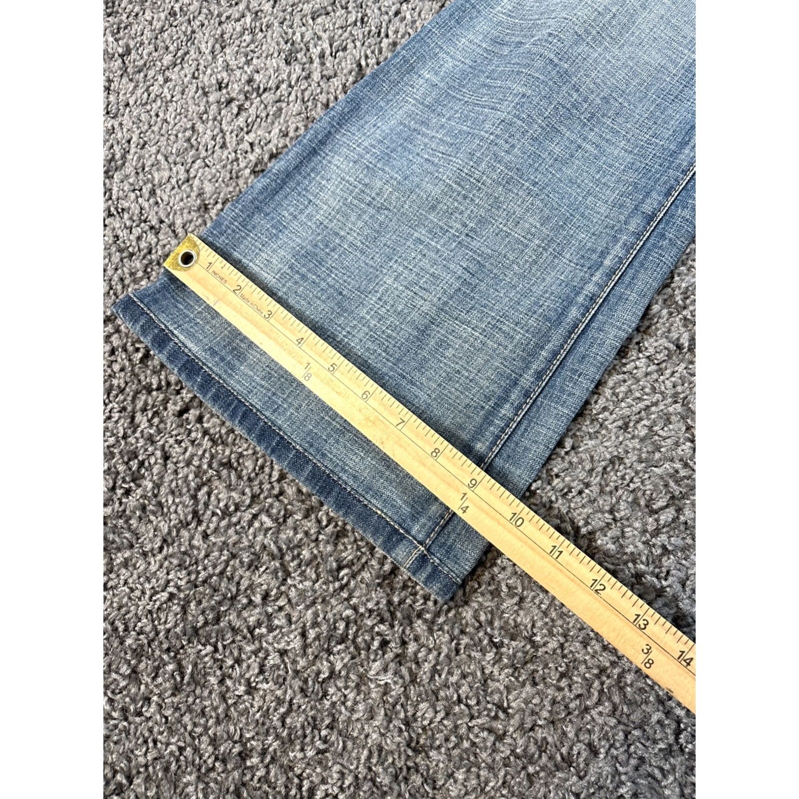 Esprit VINTAGE Esprit Bootcut Pants 30x30 Blue Low Rise Grunge Light Wash Studded Moto 90s Womens Pants Size 30" / US 8 / IT 44 - 3 Thumbnail