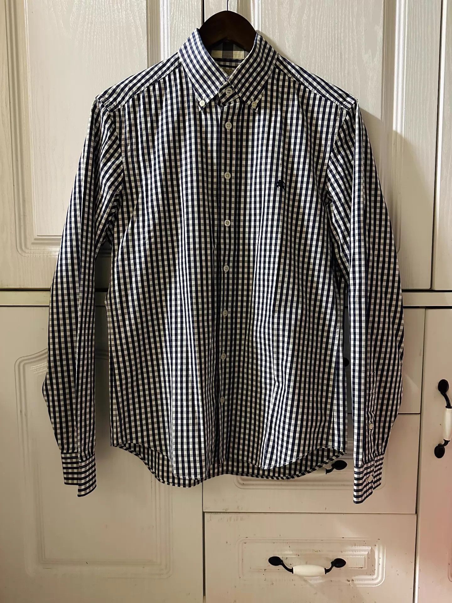 Burberry BURBERRY Horseferry Embroidered B&W Check Collar Shirt M Size US M / EU 48-50 / 2 - 1 Thumbnail