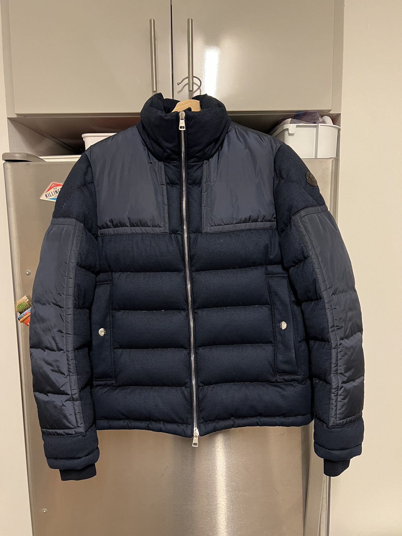 Image of Moncler Navy Down Jacket, Men's (Size Small)