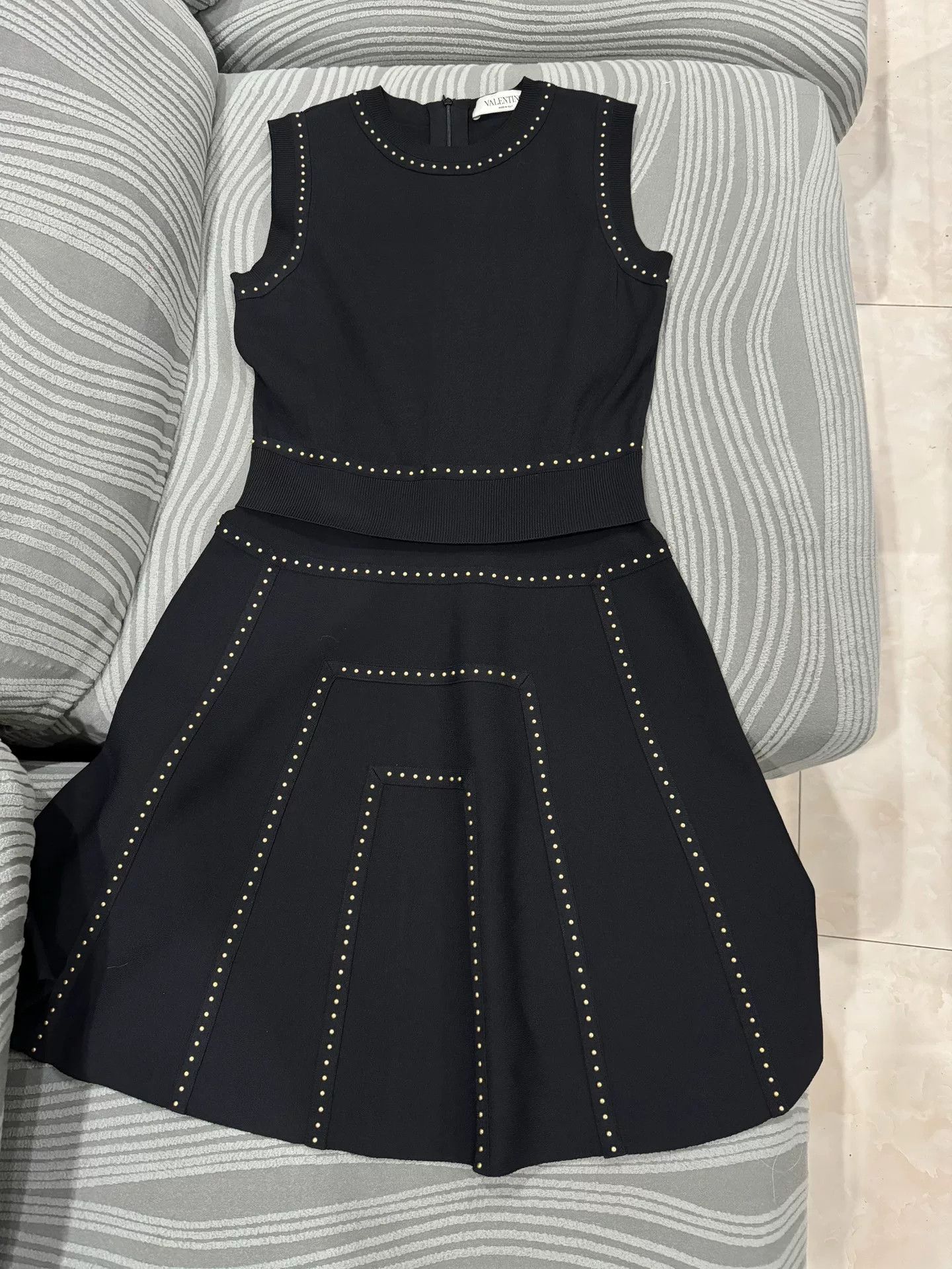 Valentino Valentino Studded Black Dress Size US M / EU 48-50 / 2 - 1 Thumbnail