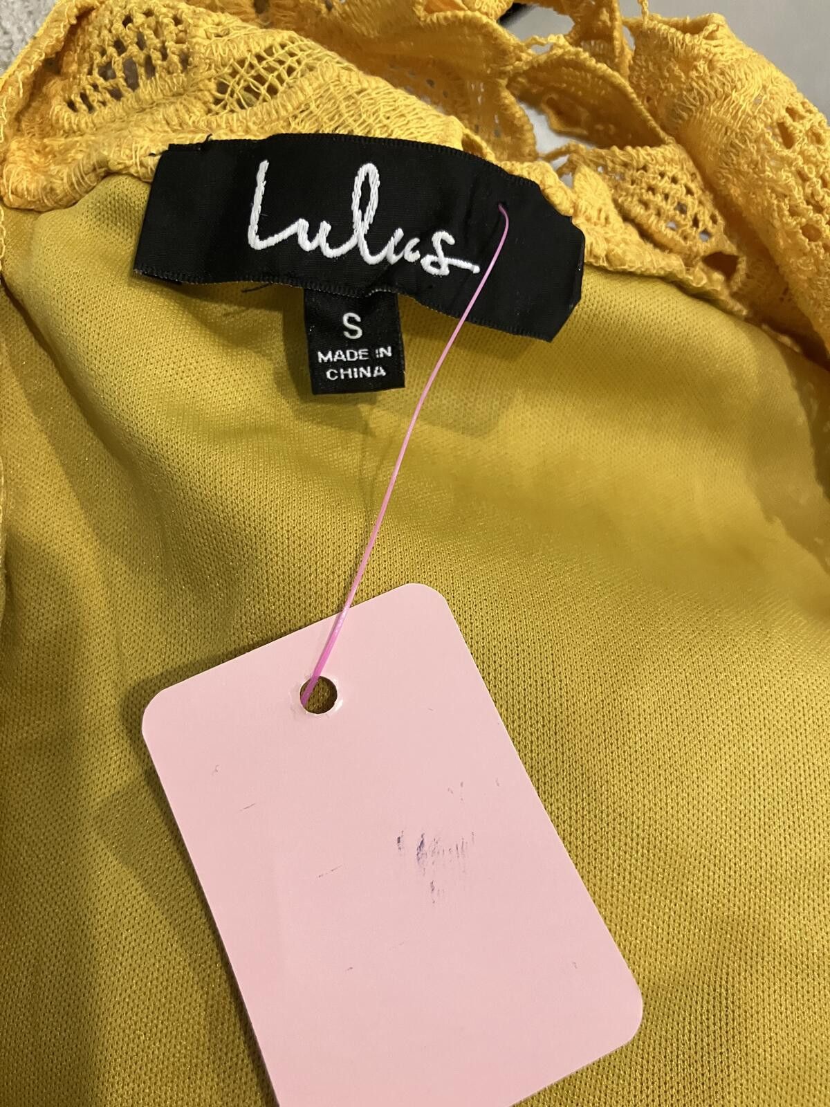 Lulus Boutique Lulus Mustard Yellow Lace Floral Dress Size Small Size S / US 4 / IT 40 - 2 Thumbnail