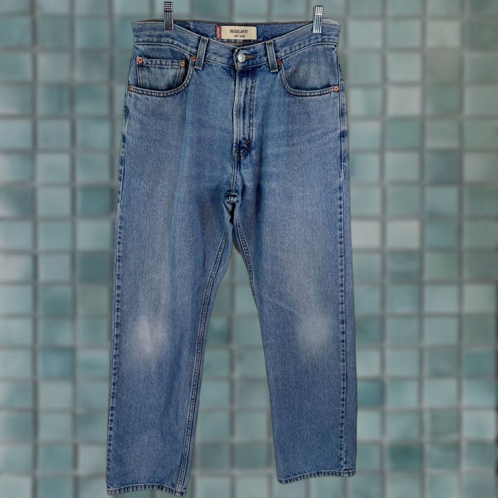 Levi's Levi's 505 Mens Denim Flat Front Straight Leg Regular Fit Blue Jeans Size 33X32 Size US 32 / EU 48 - 1 Thumbnail