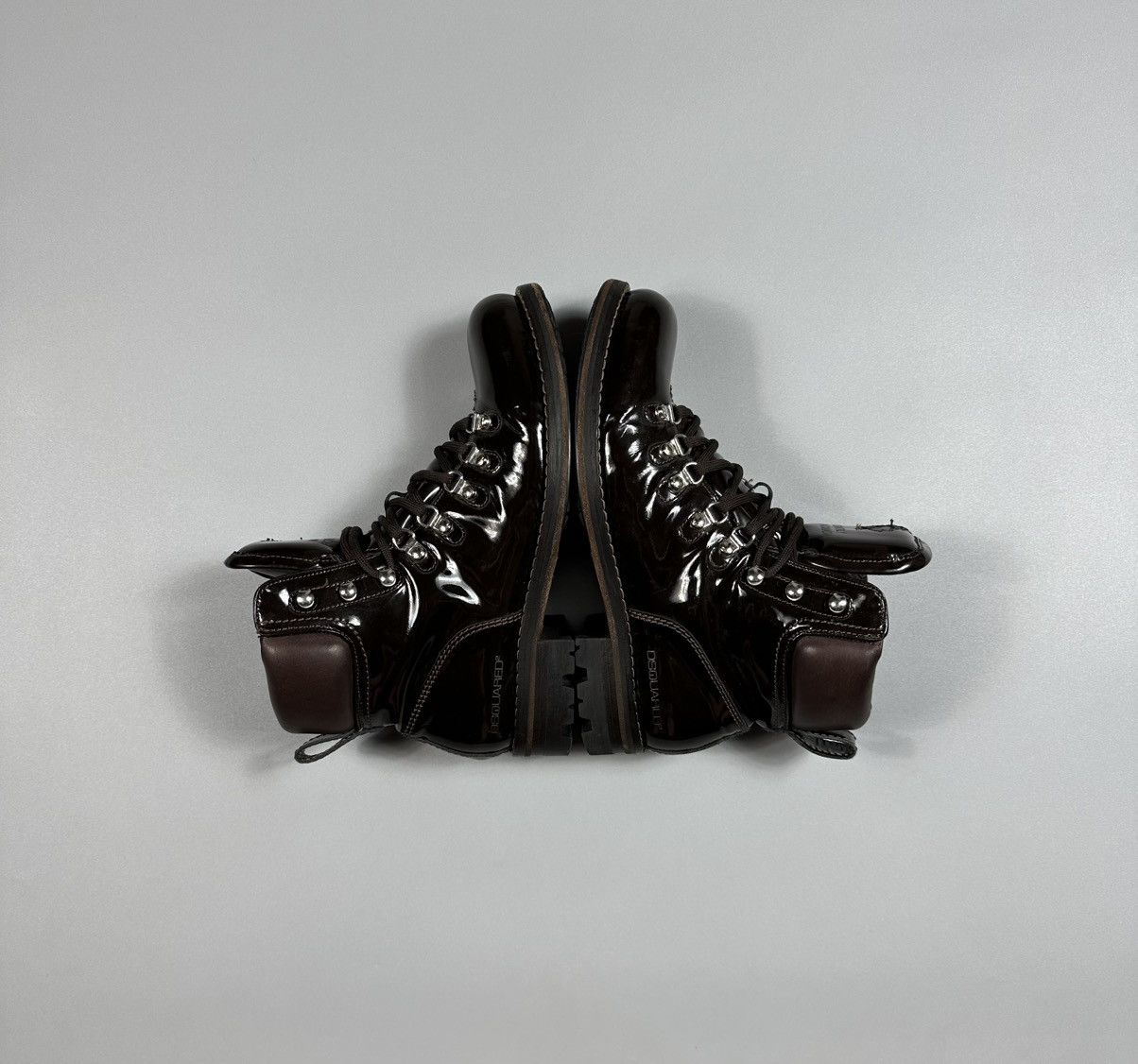 Dsquared2 Dsquared2 Patent Leather Brown Ankle Boots Size US 7.5 / EU 40-41 - 4 Thumbnail