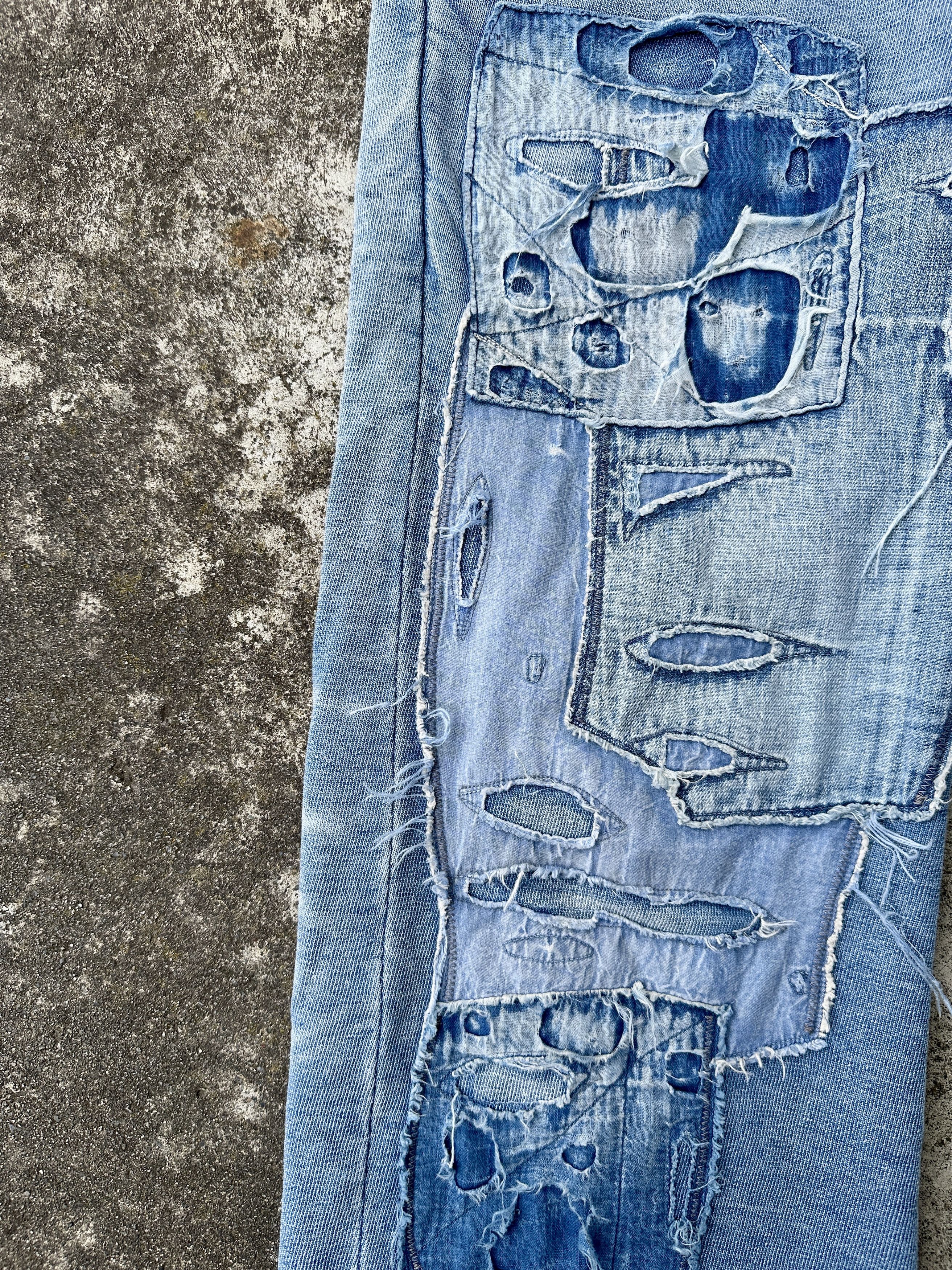 Kapital Kountry 2009 Buckleback denim Old man and the sea Boro Sweatpants Size US 33 - 5 Thumbnail