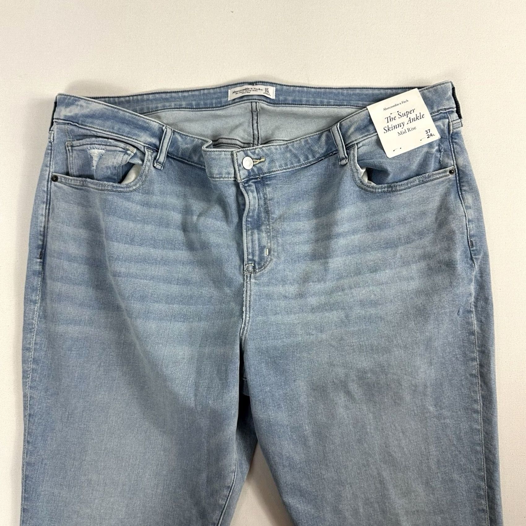 Abercrombie & Fitch Abercrombie & Fitch The Super Skinny Ankle Mid Rise Jeans 37/24L Blue Size 25" / US 0 / IT 36 - 3 Thumbnail