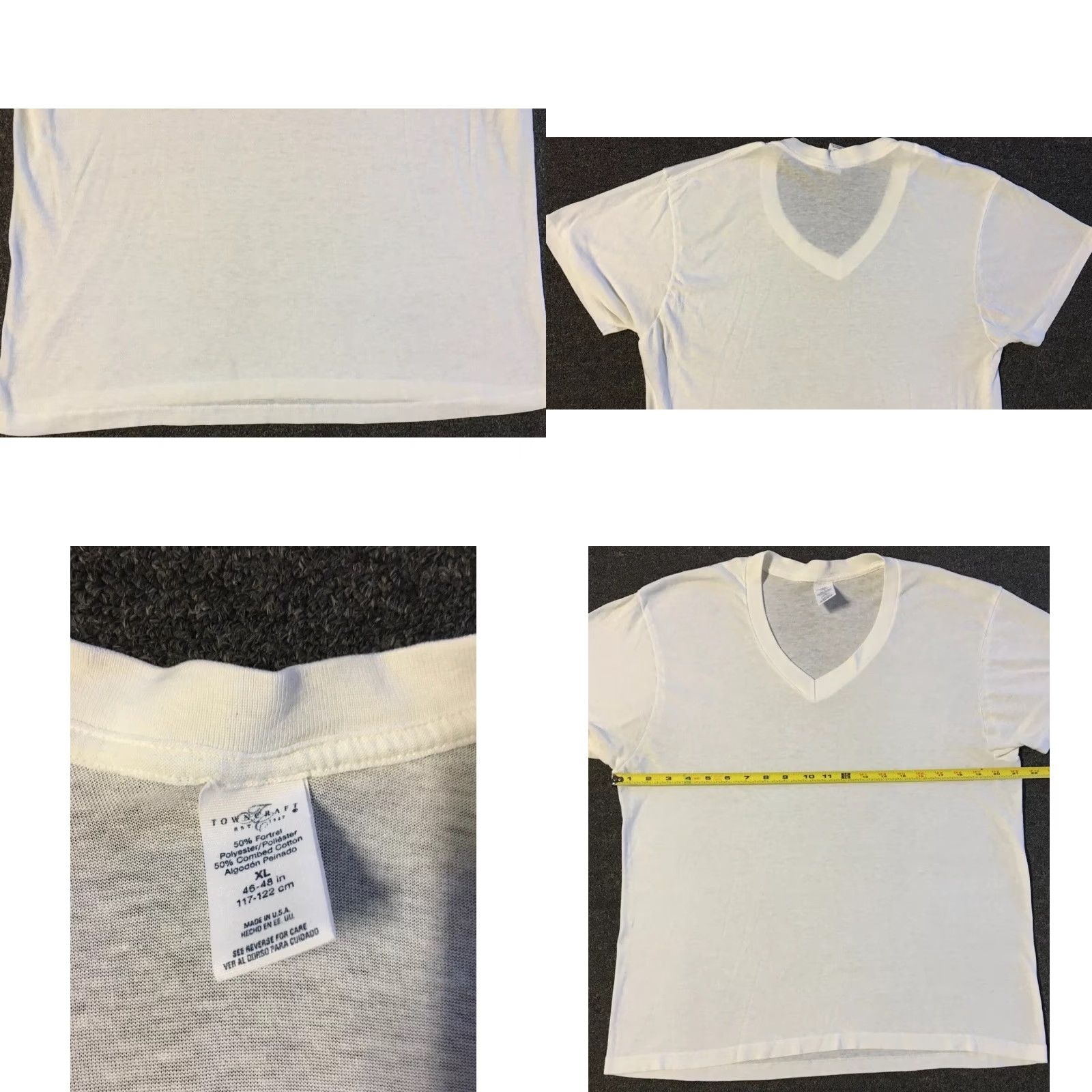JCPenney VINTAGE JC Penney Shirt M USA White V-Neck 80s 90s Grunge Punk Biker Surf Skate Rock Hip Hop Retro 80s 90s Mens Shirt Size US M / EU 48-50 / 2 - 8 Thumbnail