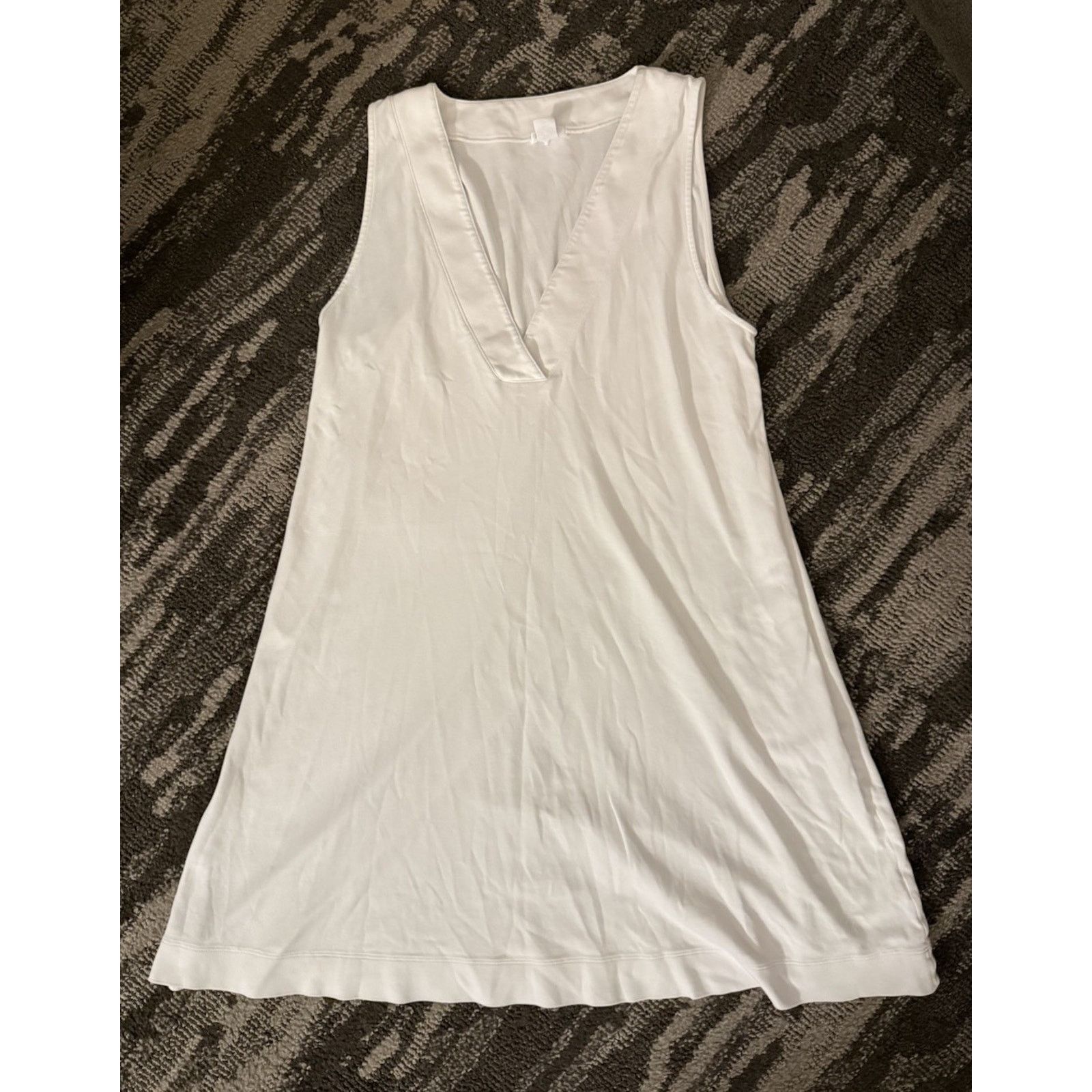 Other Lake Pima Cotton White V Neck Sleeveless Mini Sleep Dress M Size M / US 6-8 / IT 42-44 - 2 Thumbnail