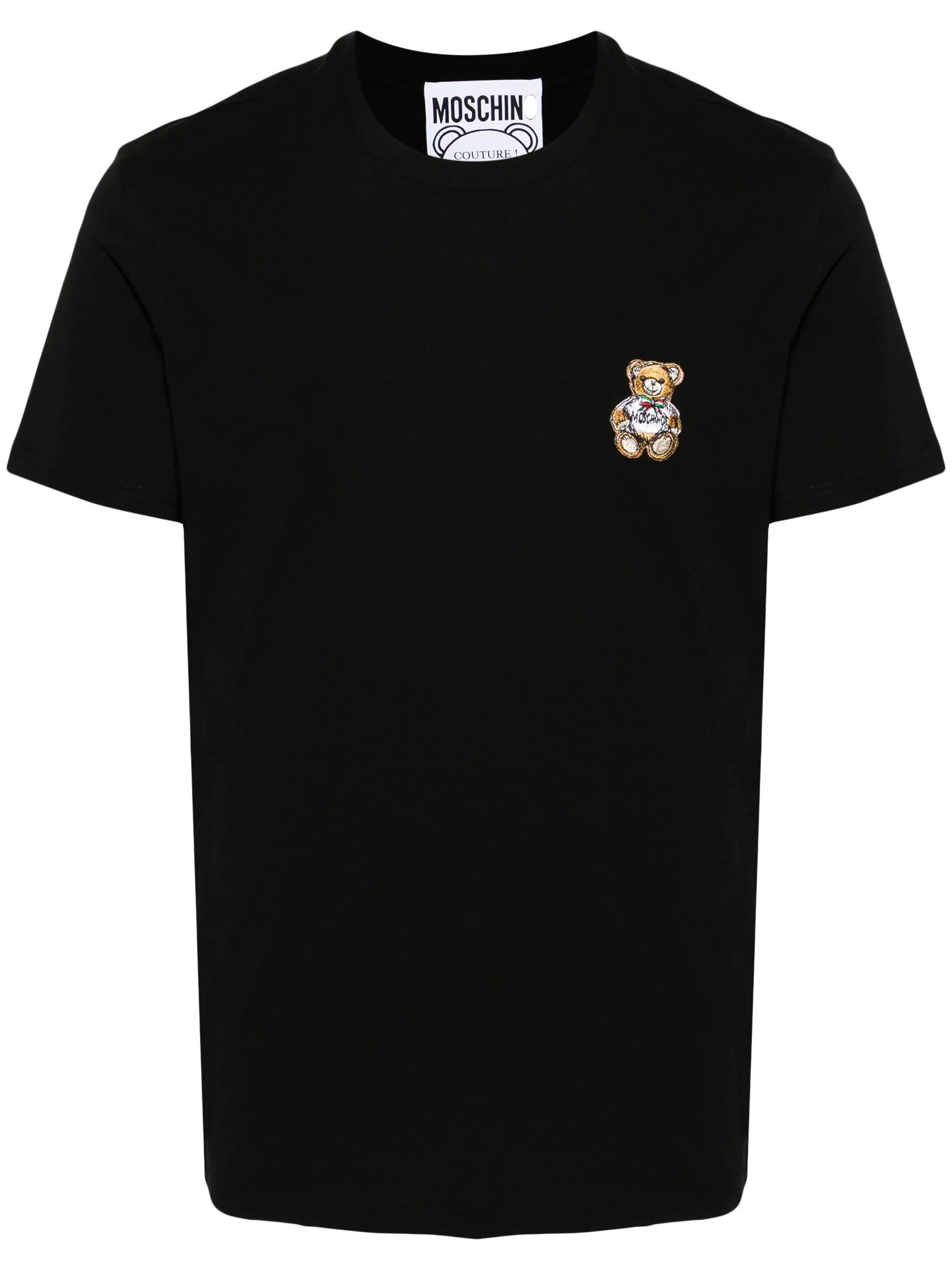 Moschino o1s22i1n0924 Teddy Bear Patch Short Sleeve T-Shirt in Black Size US M / EU 48-50 / 2 - 1 Thumbnail