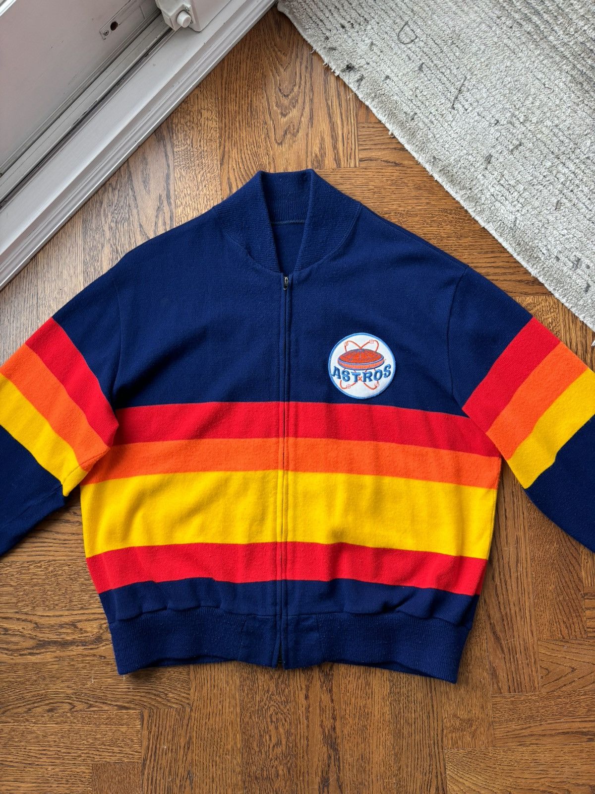 Starter × Vintage 1970s Houston Astros Rainbow Dugout Jacket Vintage Sweater Size US XL / EU 56 / 4 - 3 Thumbnail