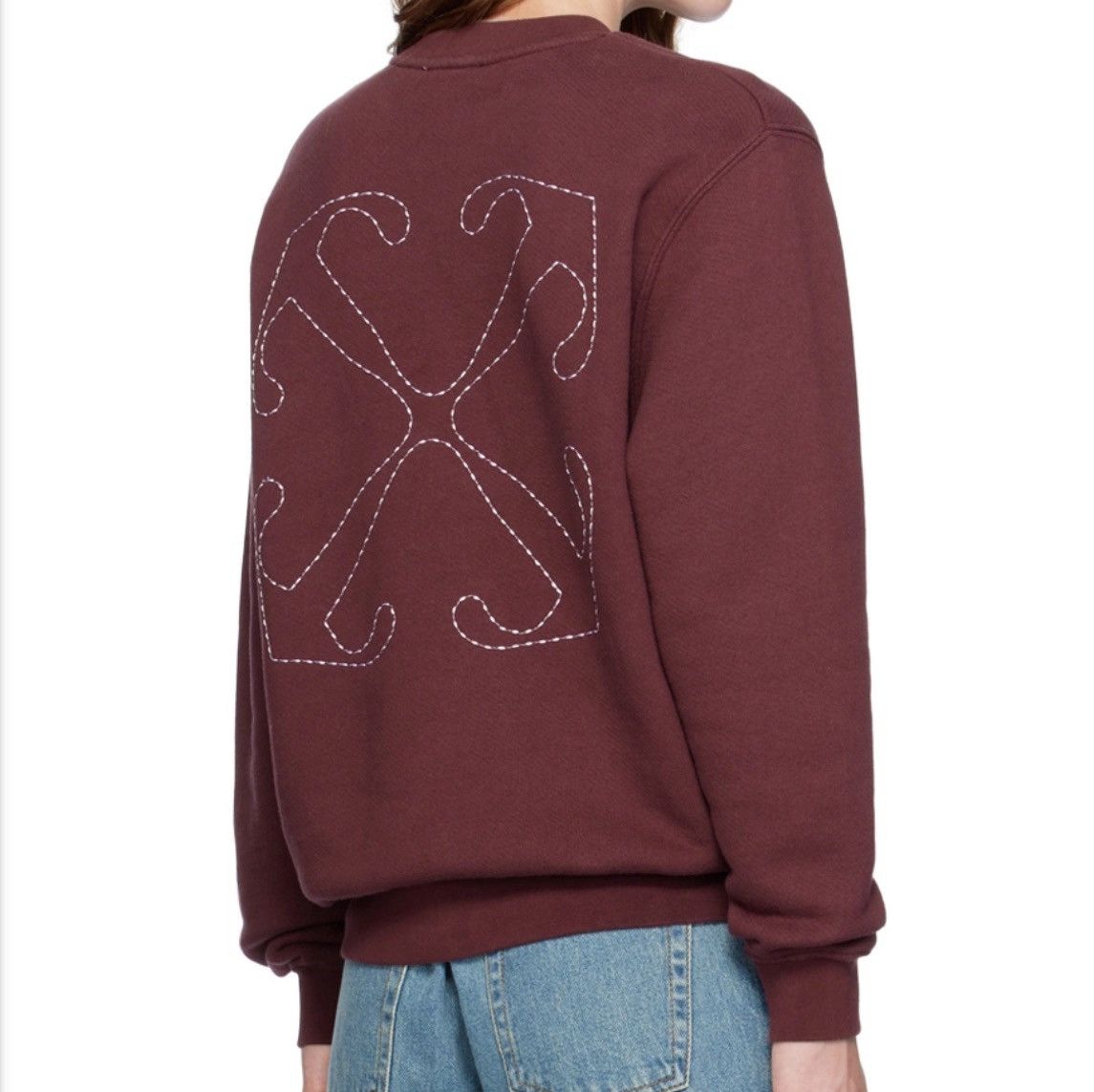 Off-White Off-White Burgundy Arrow Crewneck Rare!! Size S / US 4 / IT 40 - 2 Thumbnail