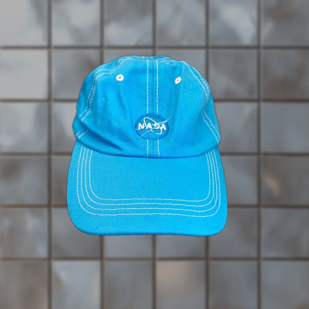 NASA VINTAGE NASA Hat Baseball Cap Men Adults One Size Blue Lightweight Cotton Embroidered Logo Space 2010s Size ONE SIZE - 1 Thumbnail