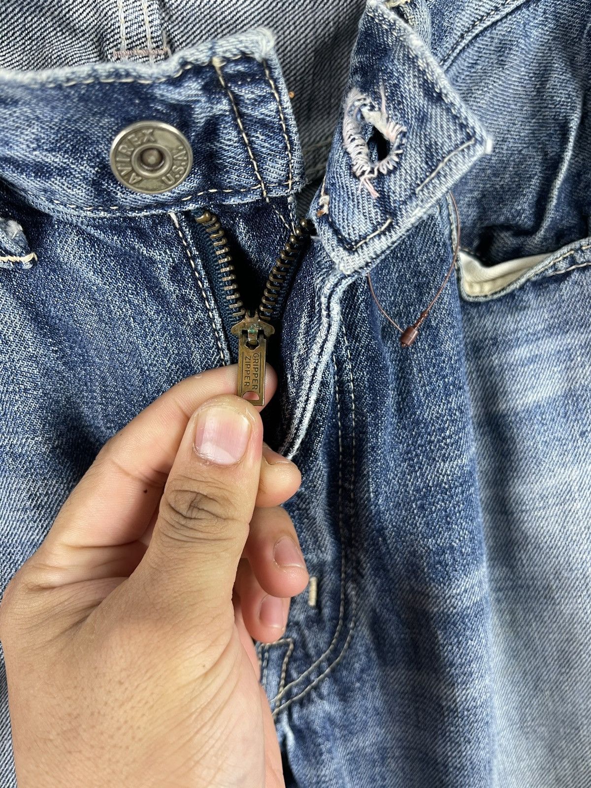 Avirex × Vintage Vintage AVIREX Distressed Denim Pants Size US 28 / EU 44 - 11 Thumbnail