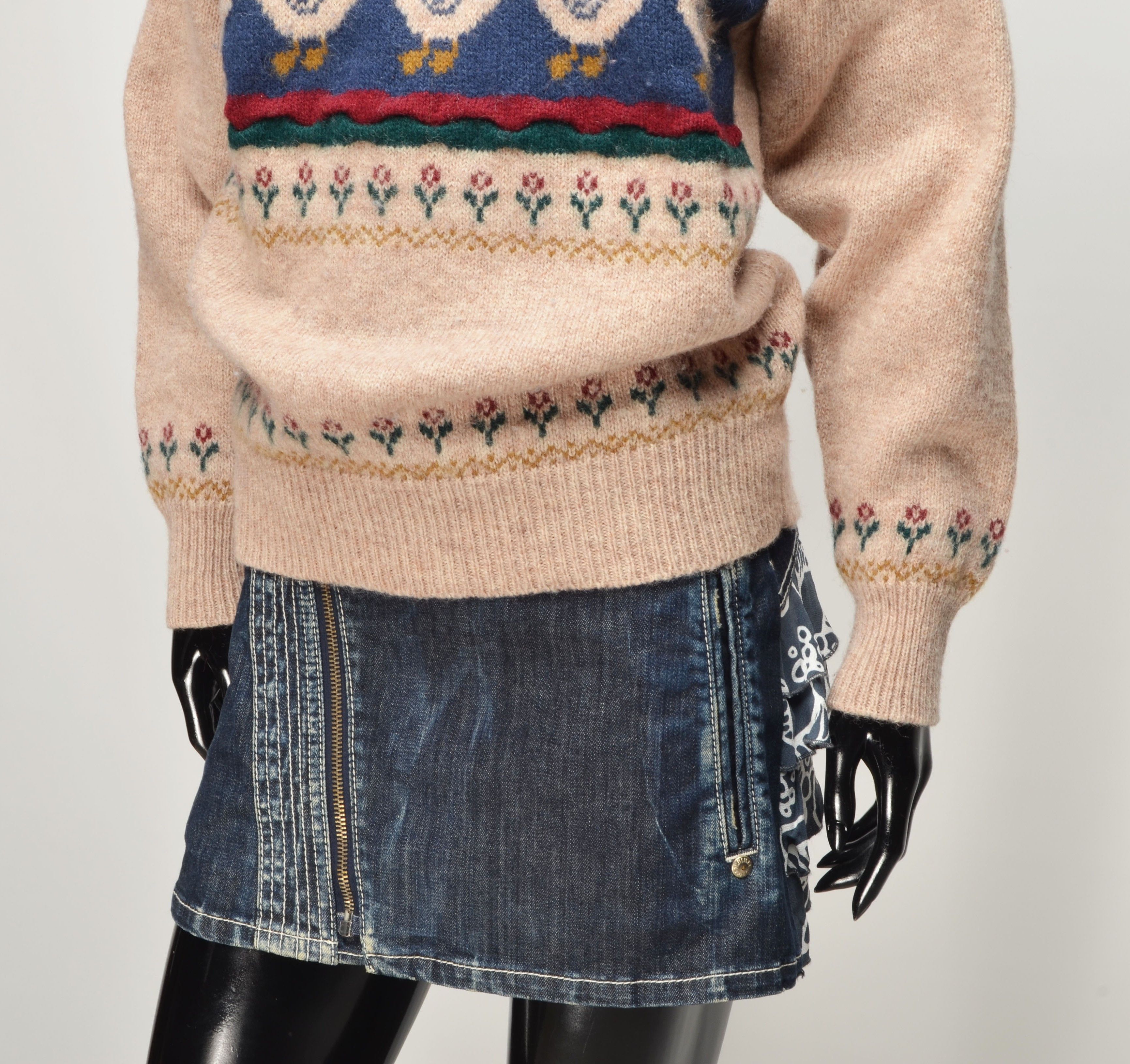 Vintage Vntg Tulchan 90's Goose Knit Wool Cottagecore Cozy Sweater Size M / US 6-8 / IT 42-44 - 3 Thumbnail