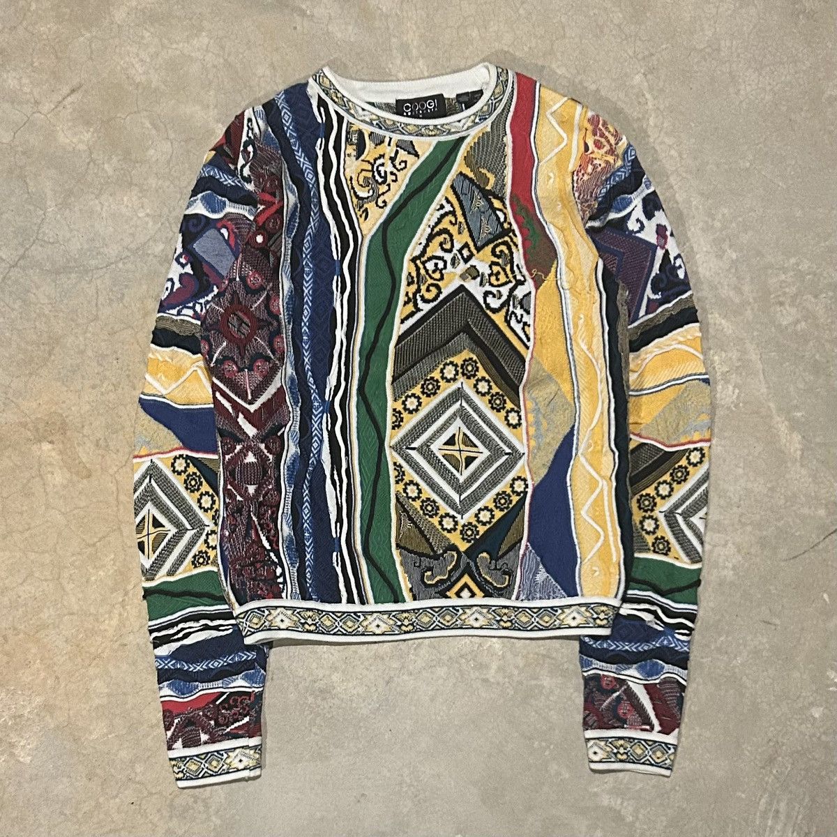 Coogi biggie smalls multicolor sweater hotsell