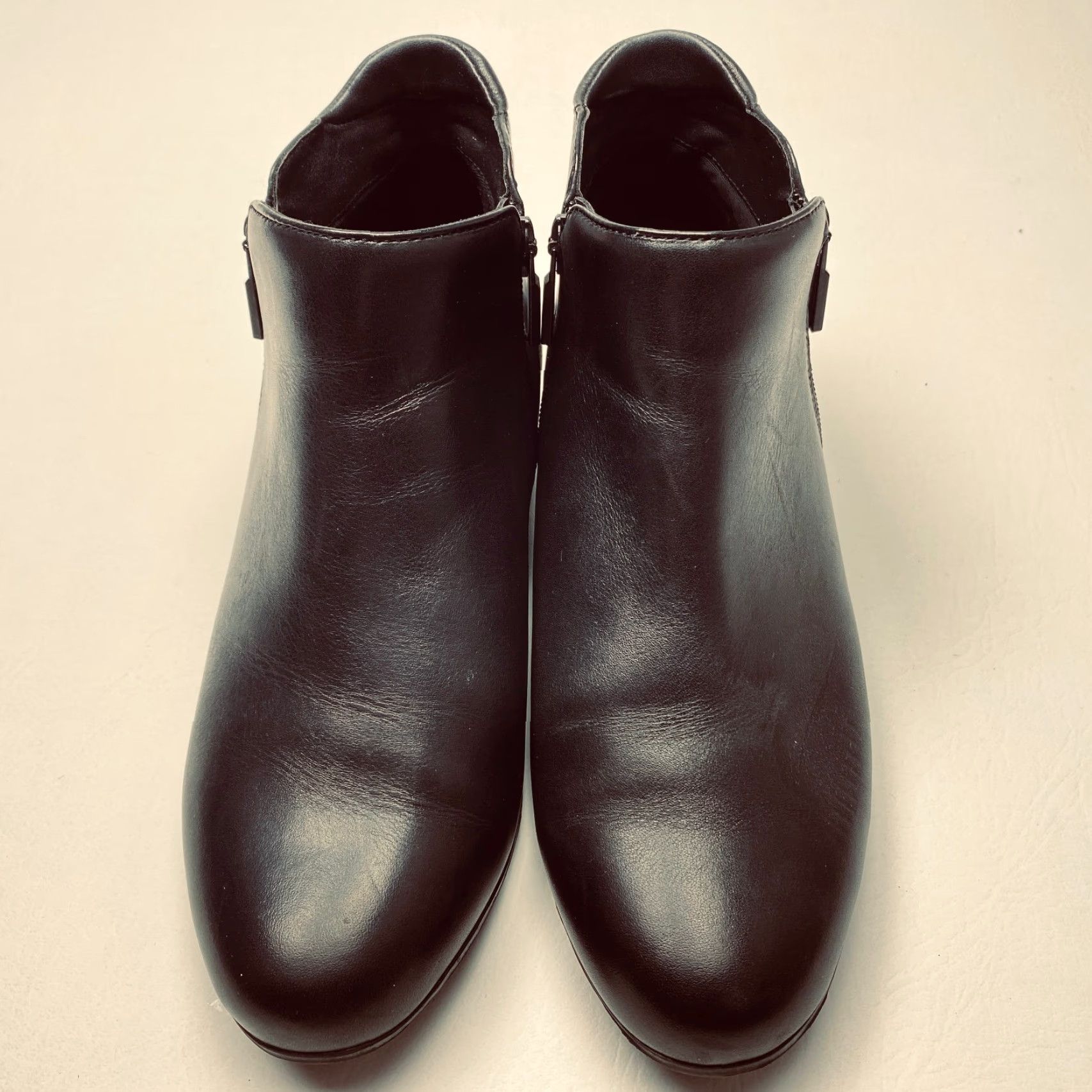 Vintage Trotters Major Bootie Womens 8WW Extra Wide Black Ankle Dual Zip Round Toe 1252 Size US 8 / IT 38 - 3 Thumbnail