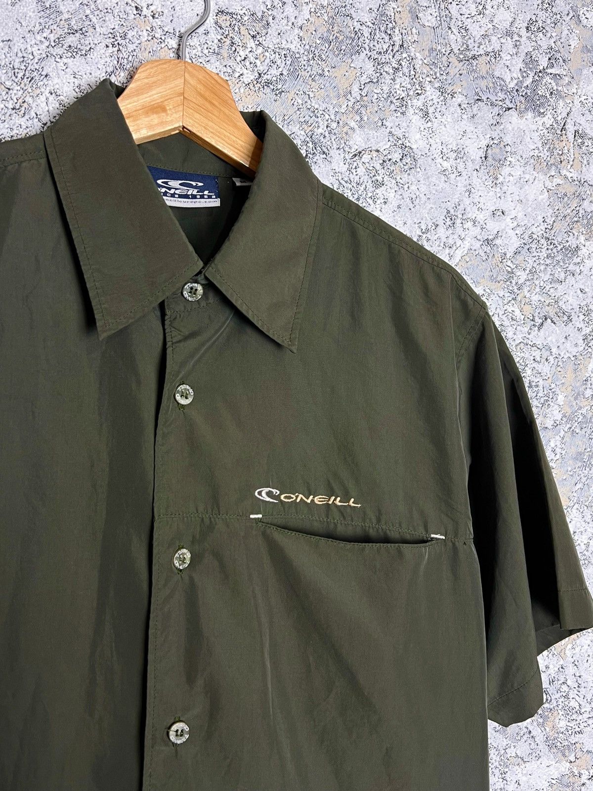 O'Neill × Vintage Vintage O’Neil Surf Y2K Nylon Button Up Logo Shirt Size M Size US M / EU 48-50 / 2 - 2 Thumbnail