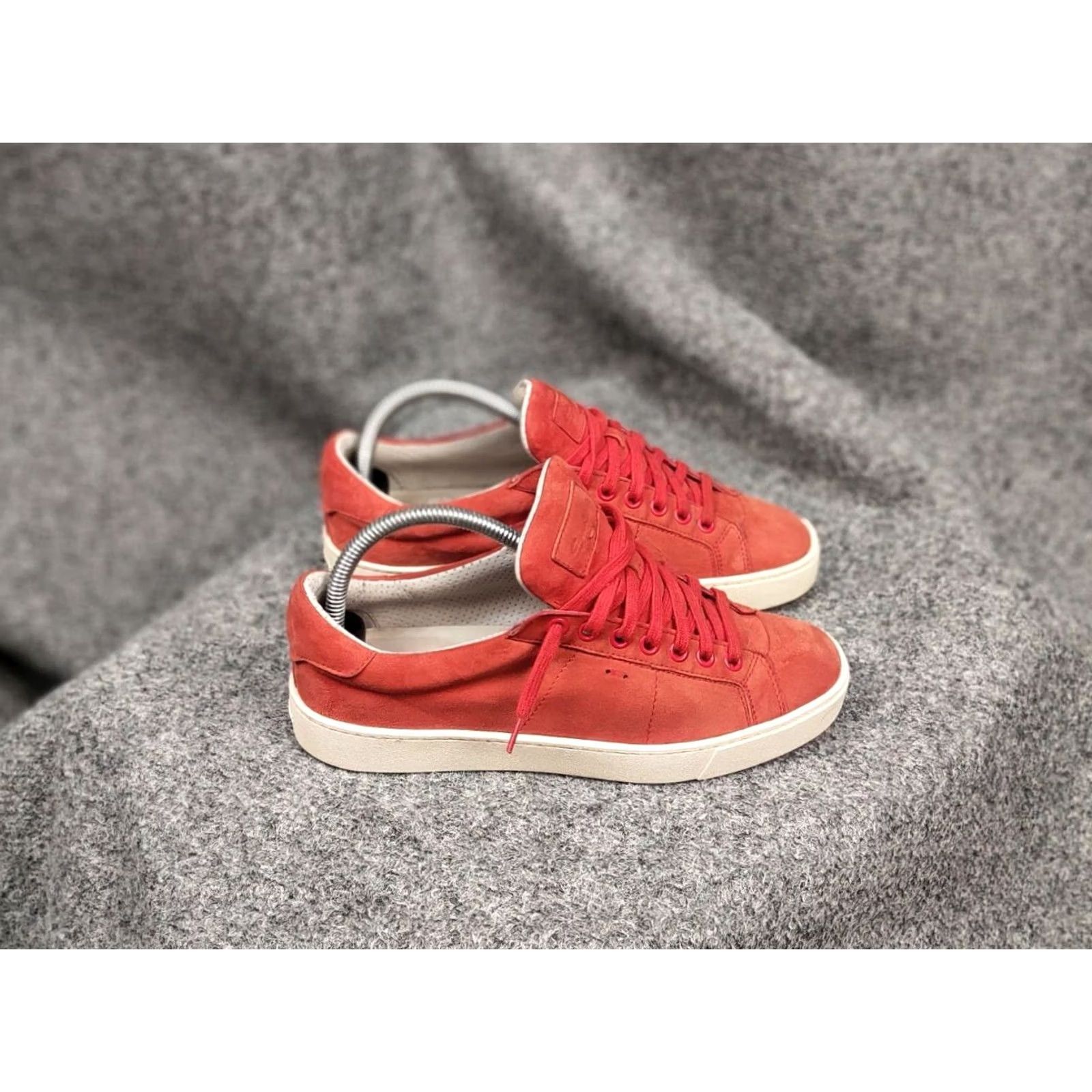 Santoni Santoni Design Orange Women's Leather Suede Classic Sneakers - 37 EU, 7 US, Leather, Low Top, Casual Shoes, Designer Style Size US 7 / IT 37 - 3 Thumbnail