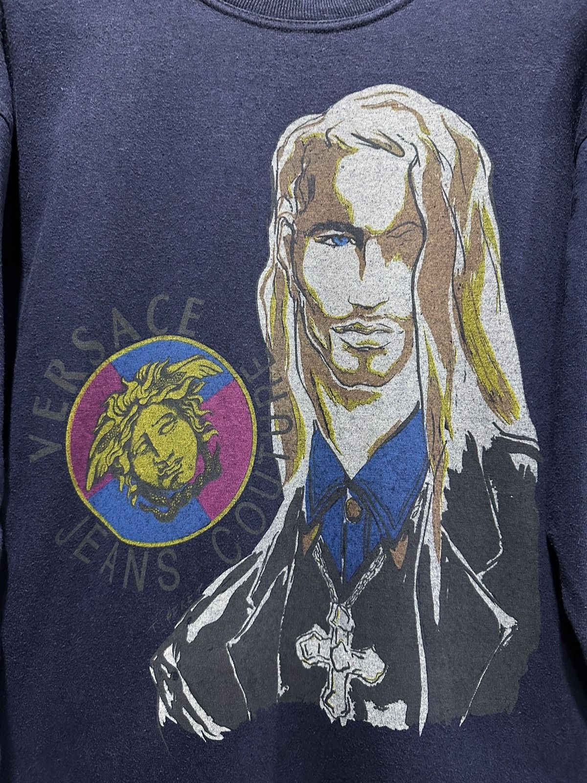 Versace Vintage Versace Long Sleeve Faded Tee Size US M / EU 48-50 / 2 - 2 Thumbnail