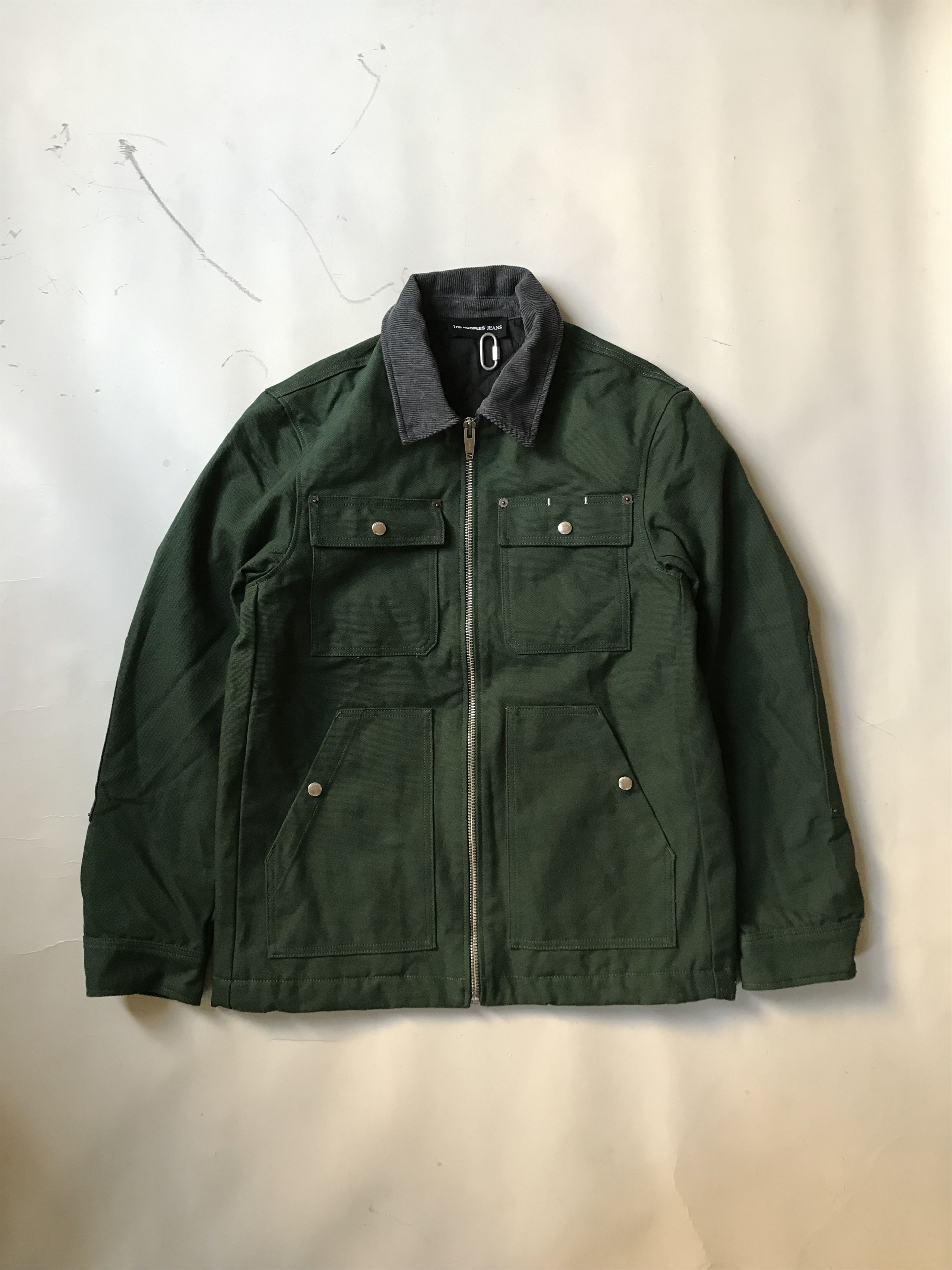 image of The Kooples Forest Green Canvas Work Jacket, Men's (Size Medium)