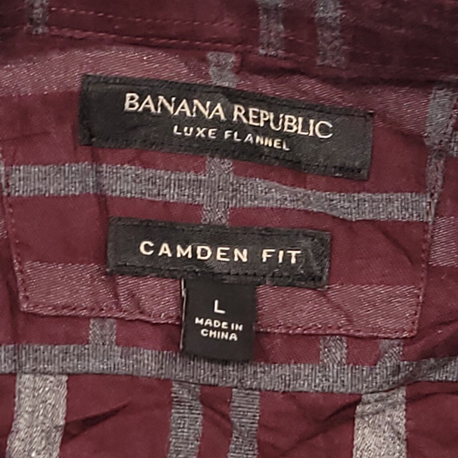 Banana Republic Banana Republic Tartan Flannel Shirt Mens Size L Maroon Gray Size US L / EU 52-54 / 3 - 3 Thumbnail