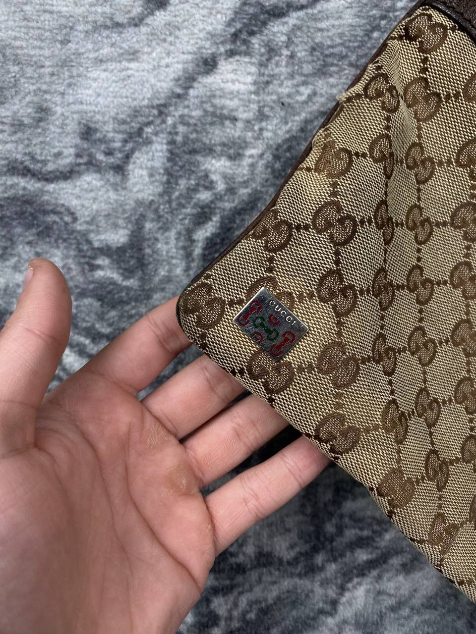 Gucci Gucci Monogram Fabric Shoulder Bag GG Men Beige Size ONE SIZE - 2 Thumbnail
