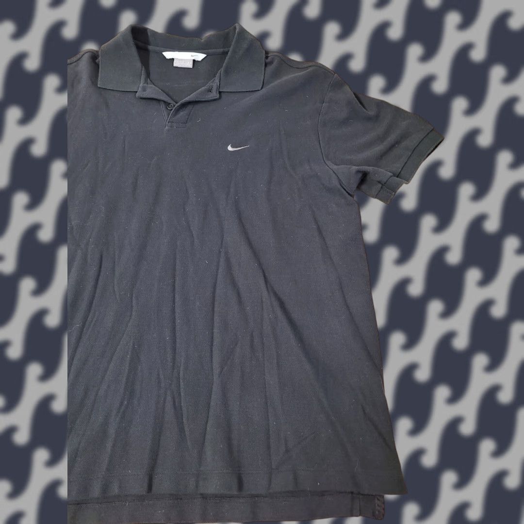 Nike VINTAGE Nike Polo Shirt Black Swoosh Embroidered Men L Polo Size US L / EU 52-54 / 3 - 1 Thumbnail
