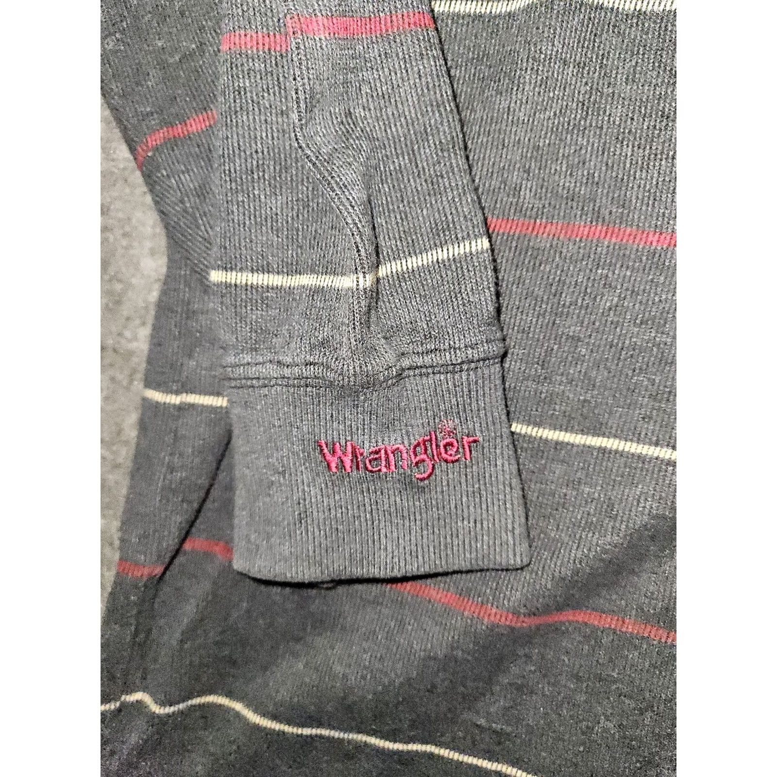 Wrangler VINTAGE? No. Jack Daniels Wrangler Shirt Mens XL Black Striped Long Sleeve Polo Whiskey Logo Size US XL / EU 56 / 4 - 2 Thumbnail
