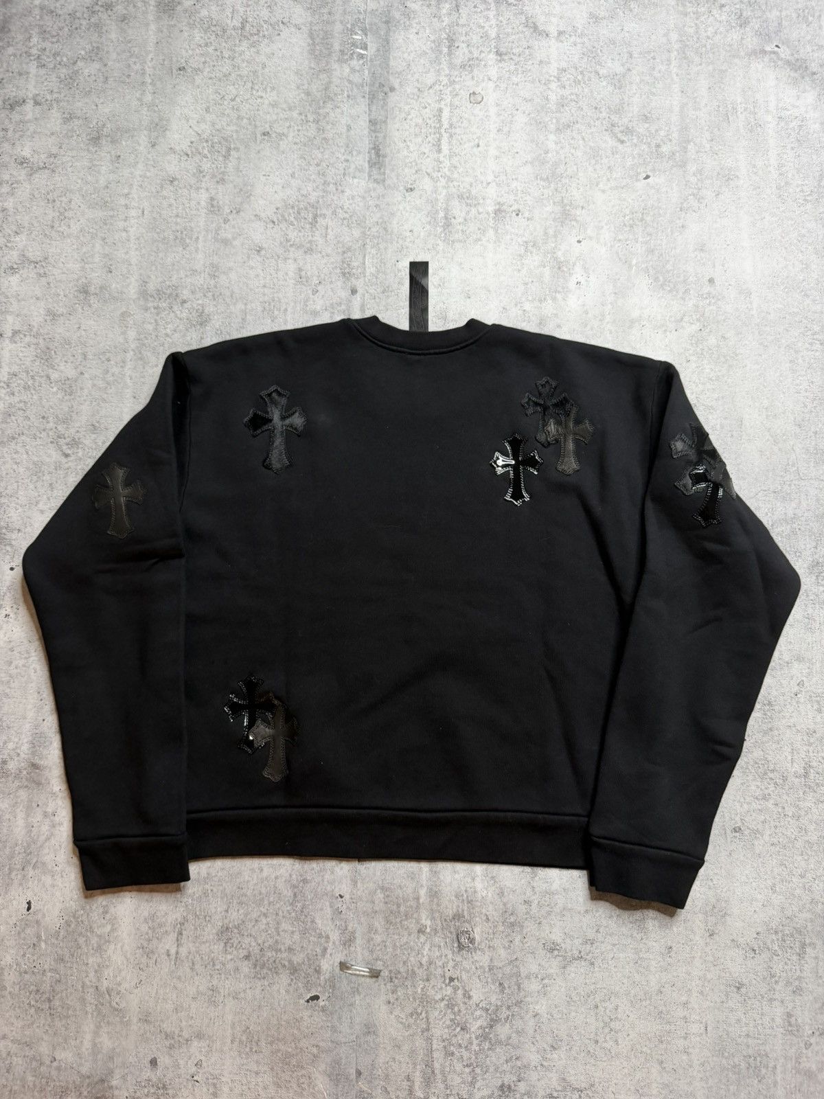 Chrome Hearts Chrome Heart Black Flooded Patch Crewneck Size US S / EU 44-46 / 1 - 2 Thumbnail