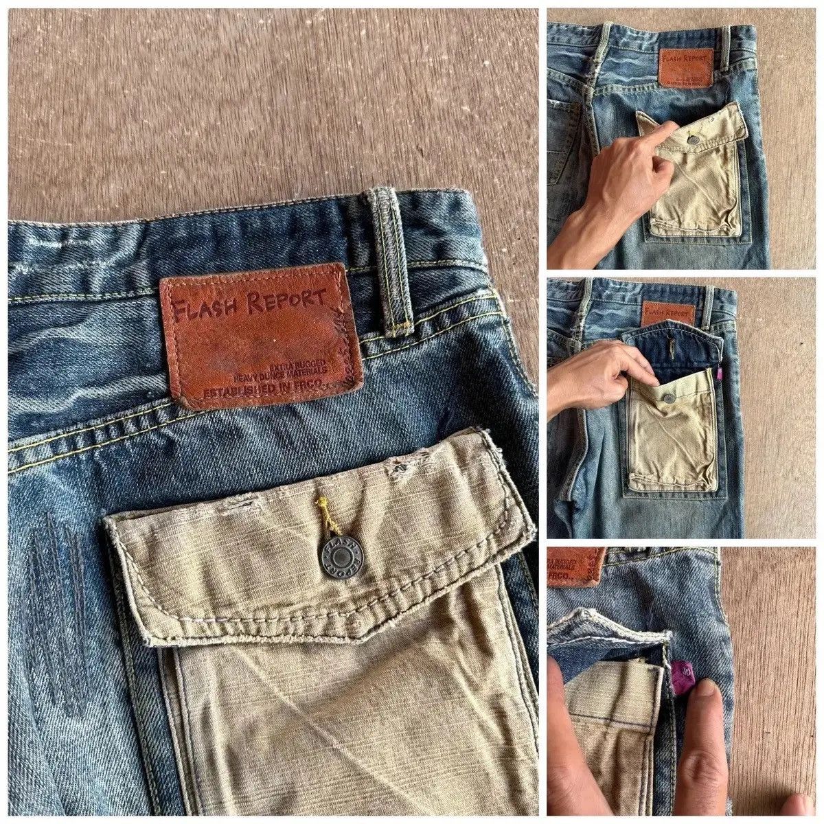 Japanese Brand SUPER SICKS 🔥FLASH REPORT Japan Jean Patchwork Denim Pants Size US 31 - 18 Thumbnail