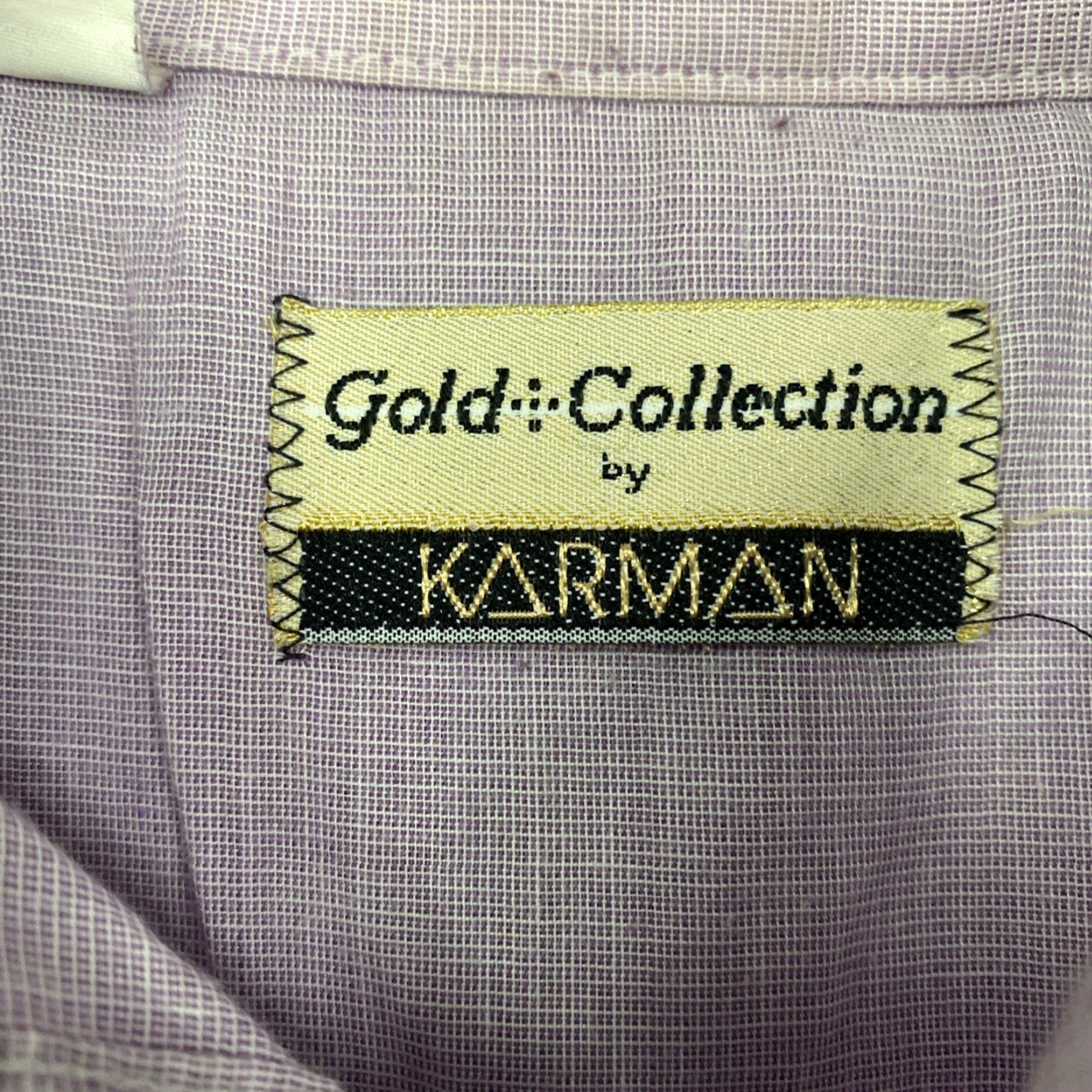 Armani VINTAGE Karman Western Pearl Snap Shirt Mens L Rockabilly Purple 1970s Cotton Blend Short Sleeve Made in United States Size US L / EU 52-54 / 3 - 3 Thumbnail