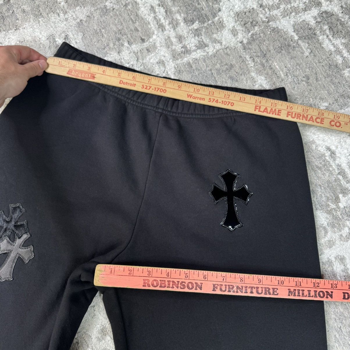 Chrome Hearts Leather Cross patch sweatpants Size US 32 / EU 48 - 19 Thumbnail