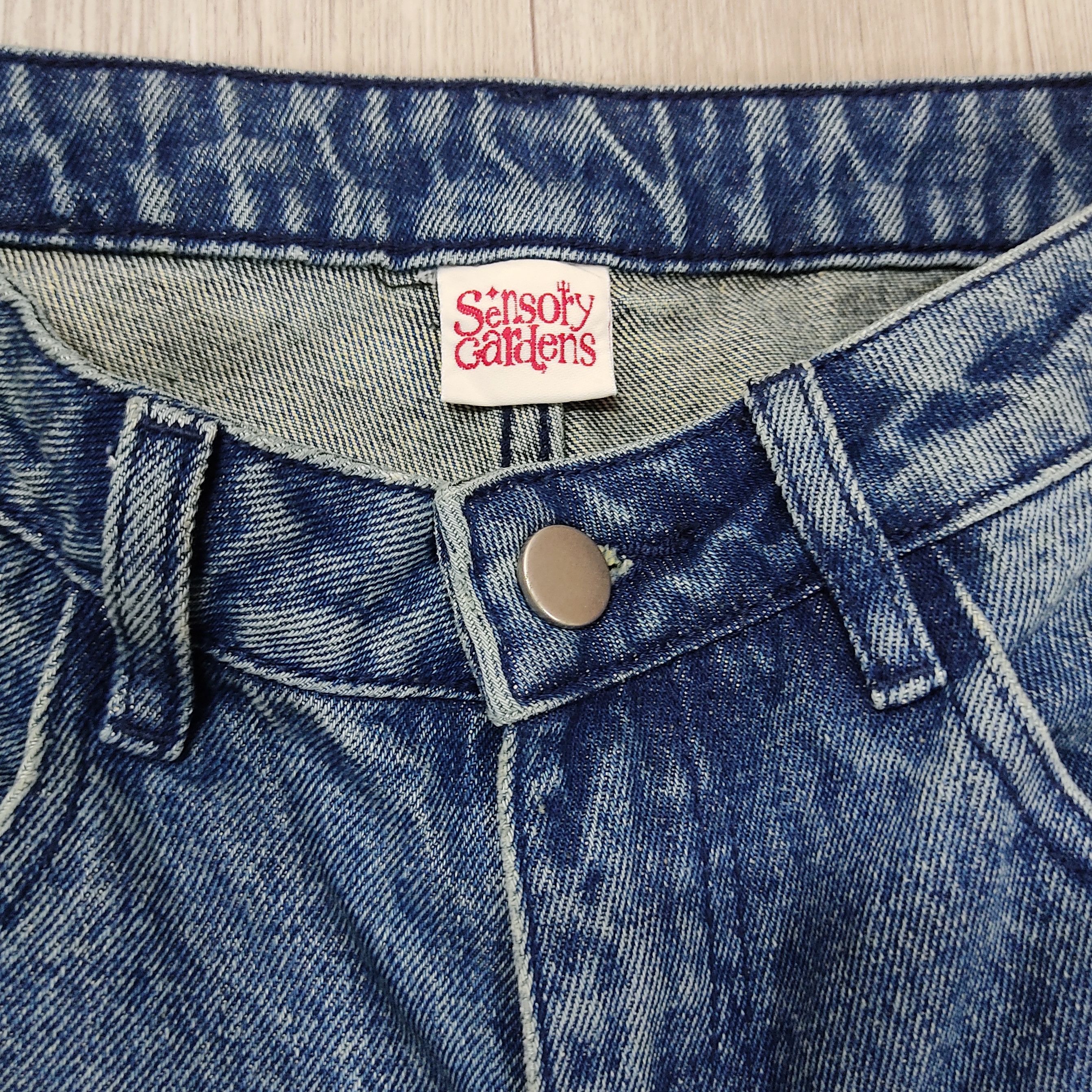 Beauty Beast Sensory Gardens Wide Leg Baggy Washed Denim Pants Size 28" / US 6 / IT 42 - 6 Thumbnail
