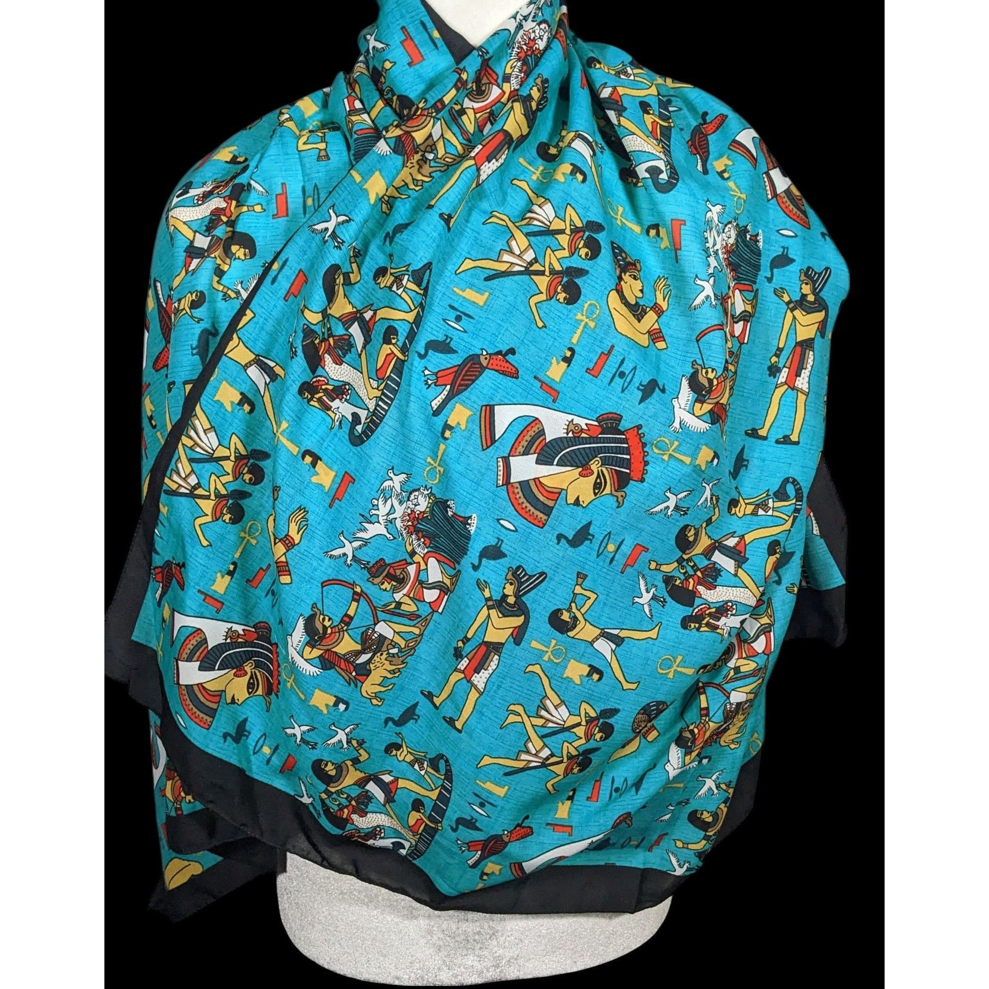 Other Vintage Teal Egyptian Souvenir Ehab Scarf Size ONE SIZE - 5 Thumbnail