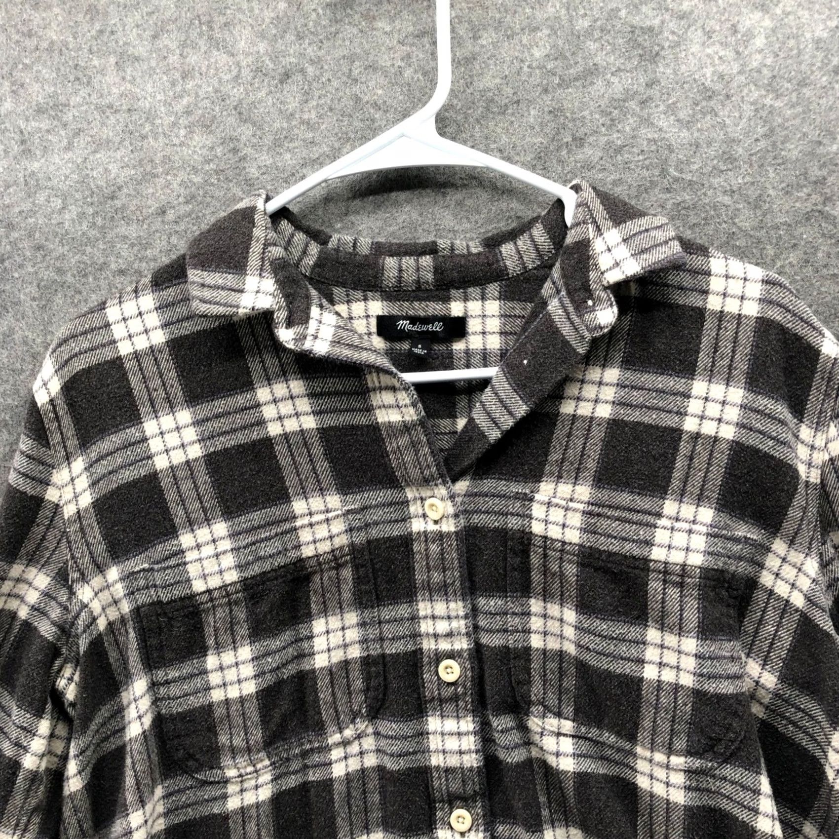 Madewell Madewell Flannel Over Shirt Womens S Brown Plaid Cotton Button Front Size S / US 4 / IT 40 - 3 Thumbnail