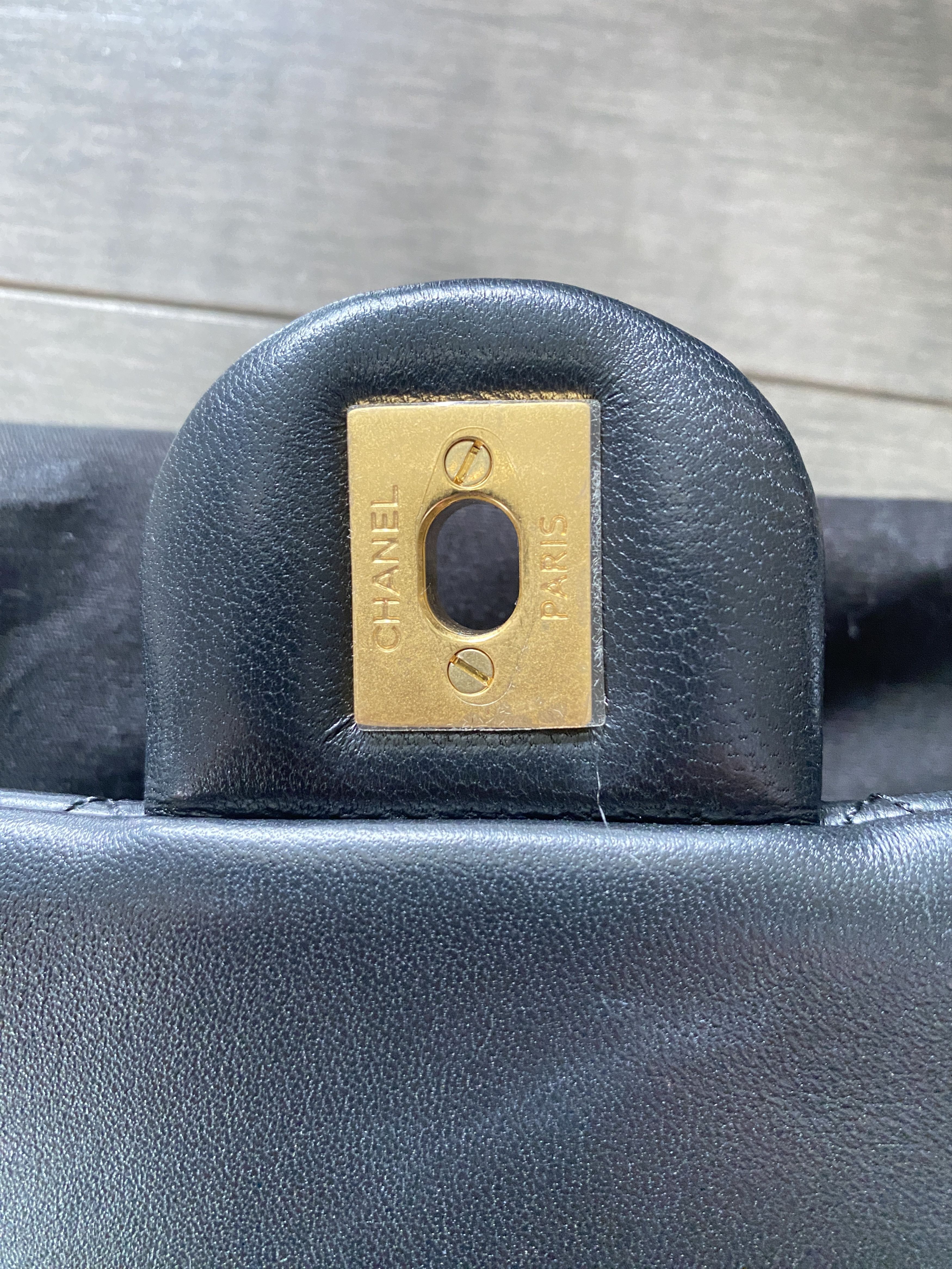 Chanel CHANEL Black Mini Square Pearl Crush Gold Ball Flap Bag Size ONE SIZE - 9 Thumbnail