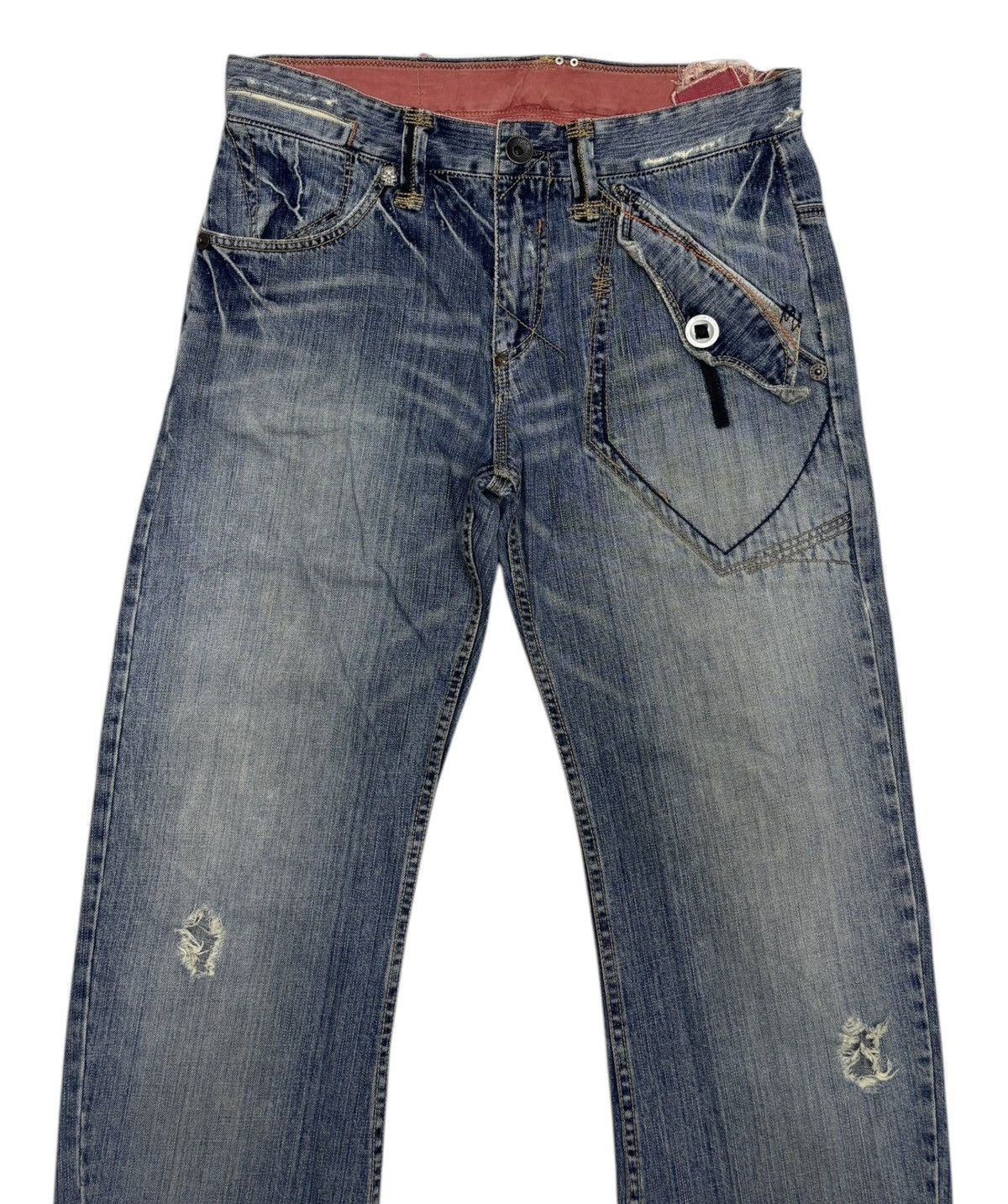 If Six Was Nine 🔥RARE TOUGH JEANS SMITH BAGGY JEANS DISTRESSED DENIM Size US 36 / EU 52 - 4 Thumbnail
