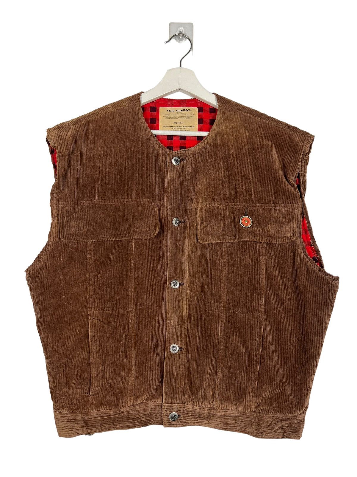 Japanese Brand 🔥 TEN CARAT CORDUROY SLEEVE LESS TANK TOP JACKET Size US L / EU 52-54 / 3 - 1 Thumbnail