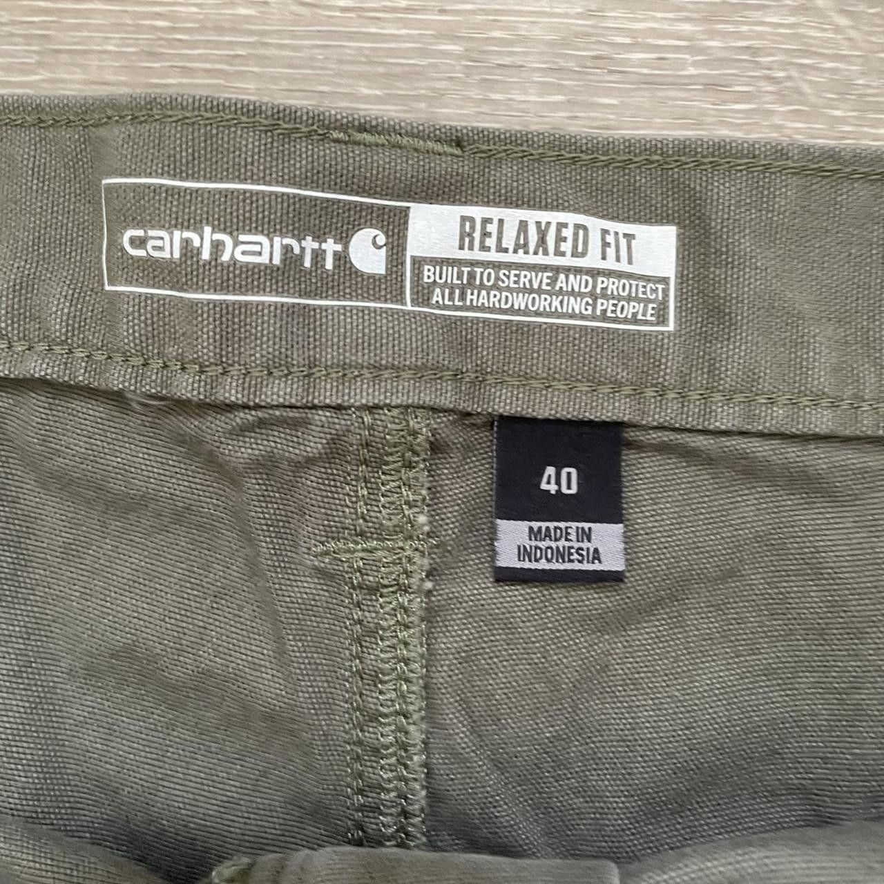 Carhartt × Vintage Vintage Y2K 90's Olive Green Carhartt Carpenter Shorts Size US 40 / EU 56 - 4 Thumbnail