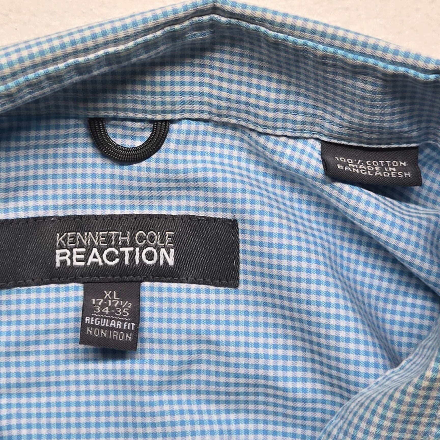 Kenneth Cole Kenneth Cole REACTION Blue Check Button Up Shirt Long Sleeve Adult Men's XL Size US XL / EU 56 / 4 - 3 Thumbnail