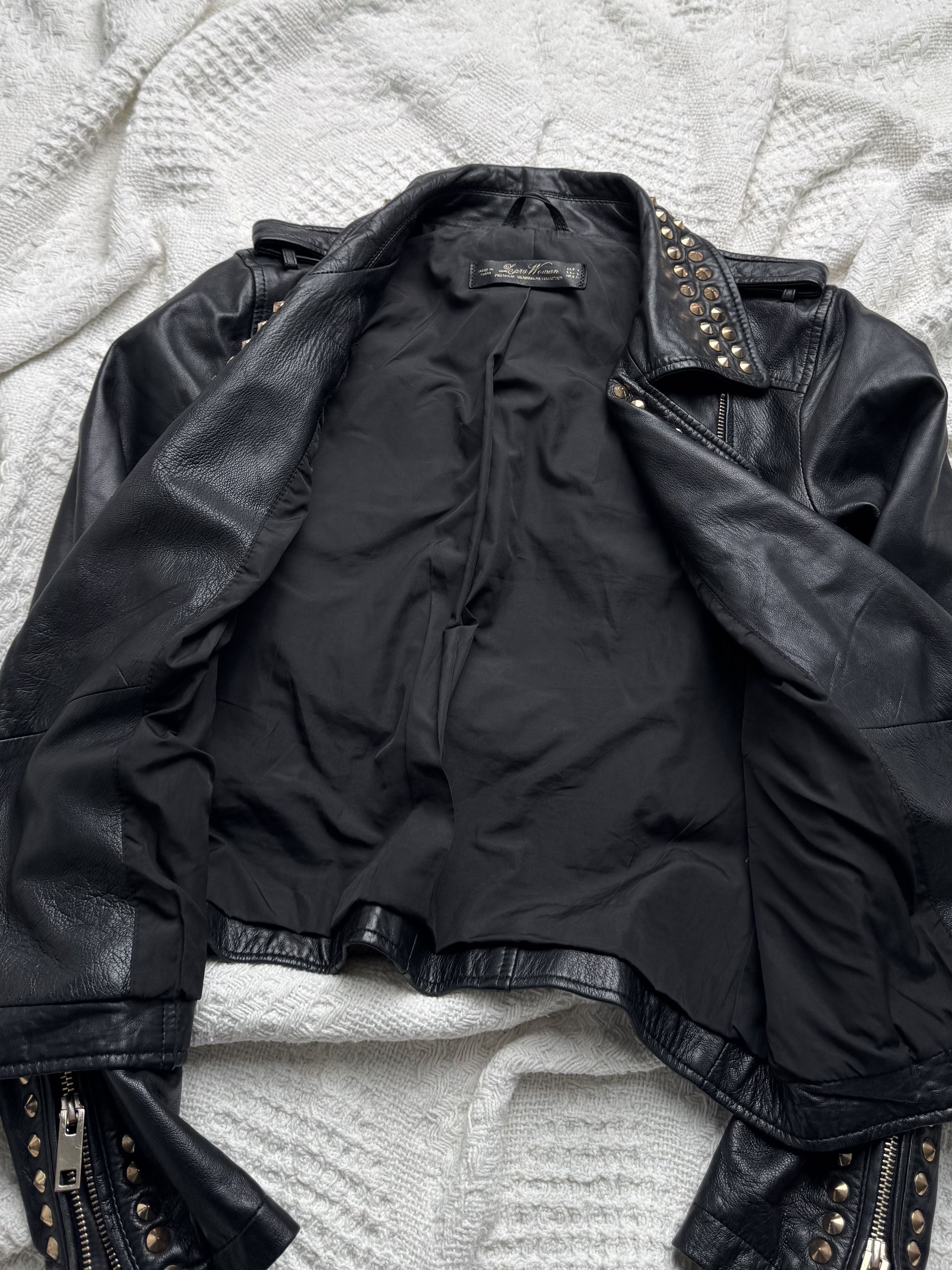 Vintage Vintage Leather Biker Jacket Studded Moto Zip Punk Rock Size S / US 4 / IT 40 - 8 Thumbnail