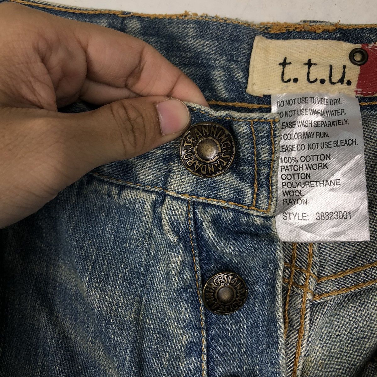 Japanese Brand 🔥Issey Miyake TTU Japan Distressed Denim Jeans Patchwork Size US 30 / EU 46 - 11 Thumbnail