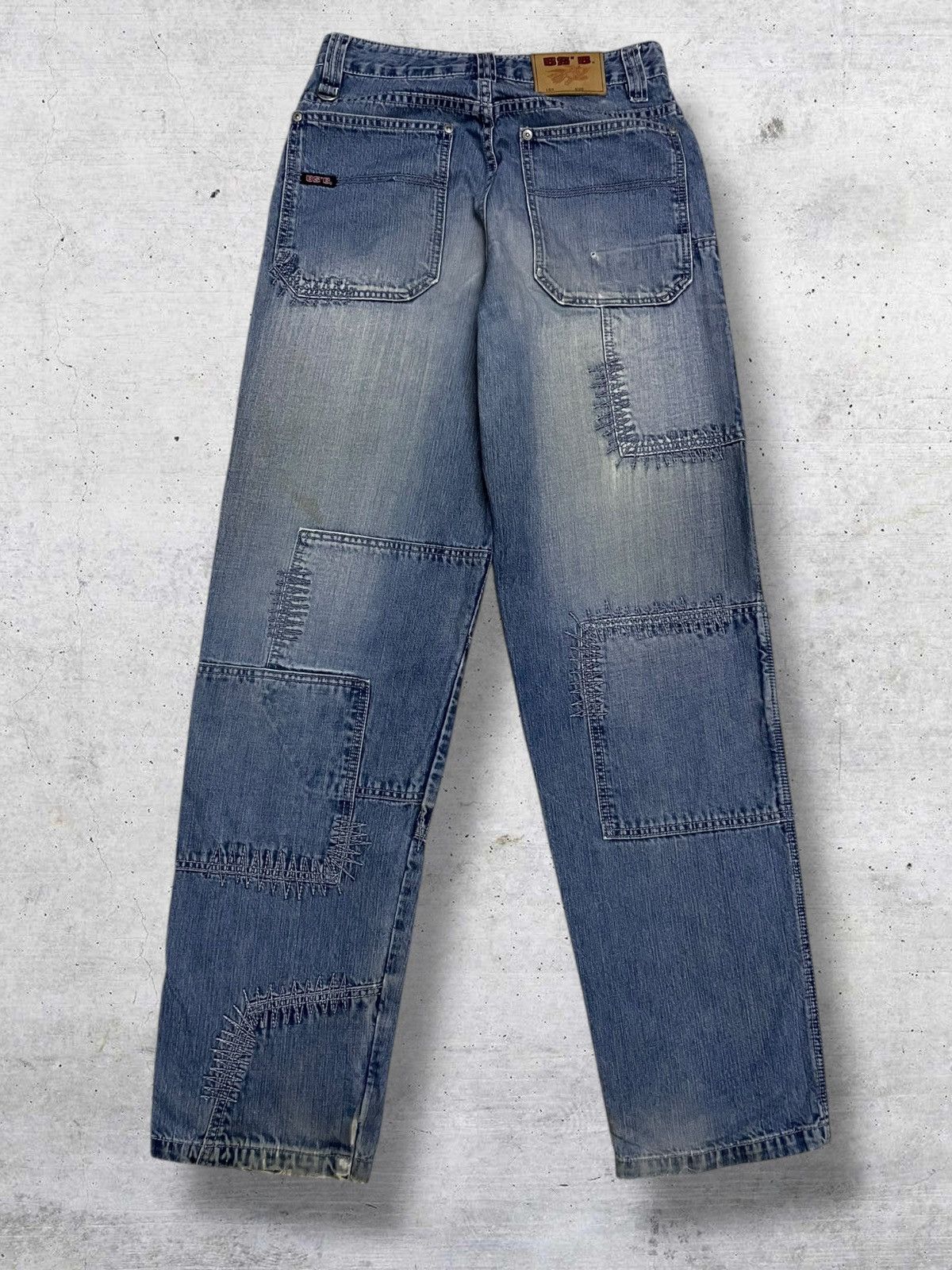 Japanese Brand VINTAGE B.SB JAPAN DESIGNER 1990S PATCHWORK MUDWASH DENIM Size US 28 / EU 44 - 8 Thumbnail