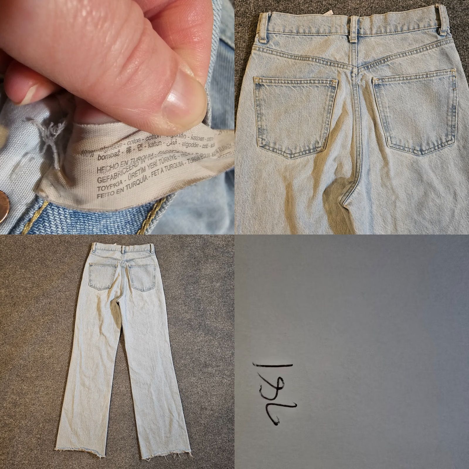 Zara Zara Jeans Womens 4 Blue Straight Leg Raw Hem High Waist Denim Casual Capsule Size 27" / US 4 / IT 40 - 8 Thumbnail