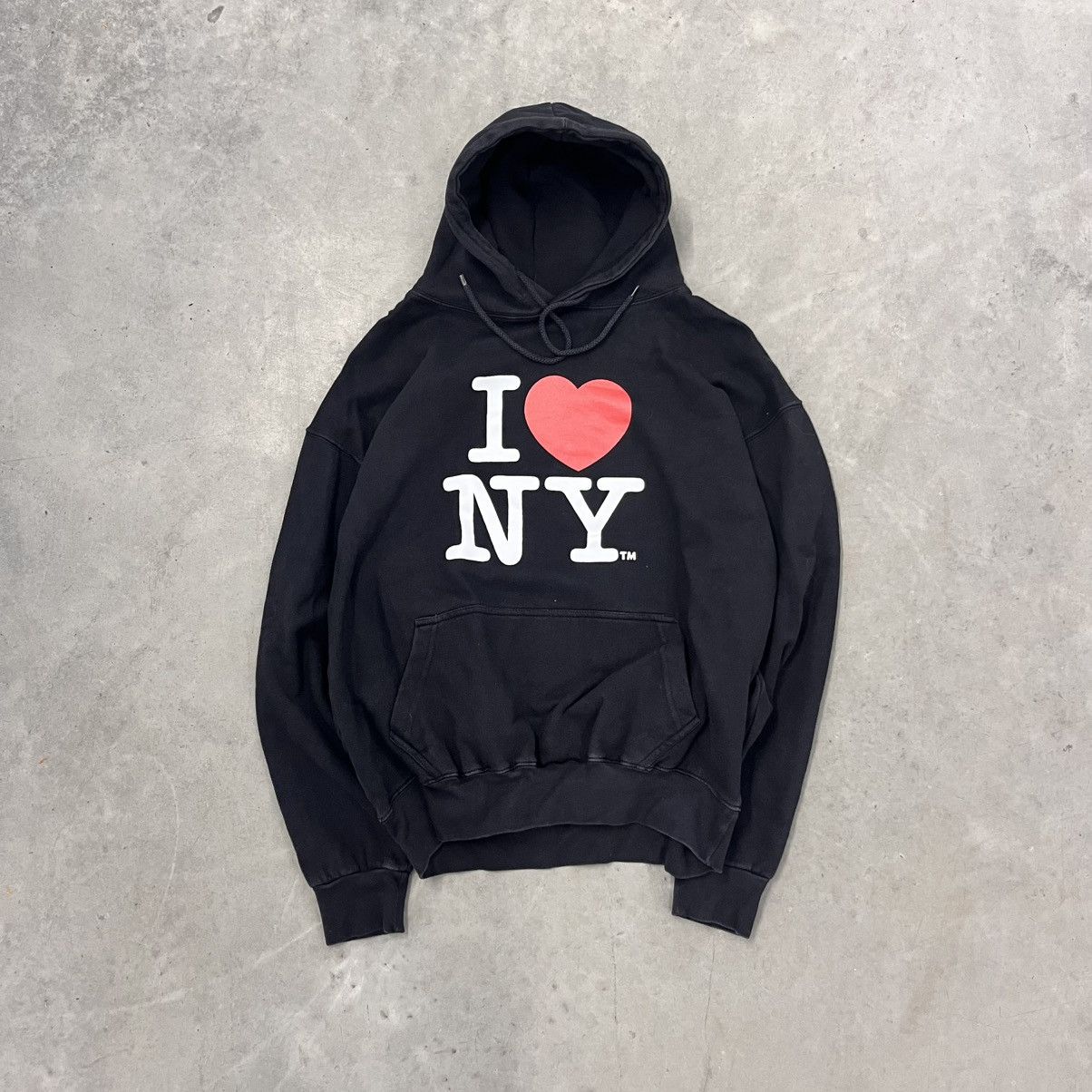 Japanese Brand × Vintage Y2K Black "I ❤️ NY" Baggy Heavy Weight Hoodie Large Emo Goth Size US L / EU 52-54 / 3 - 1 Thumbnail