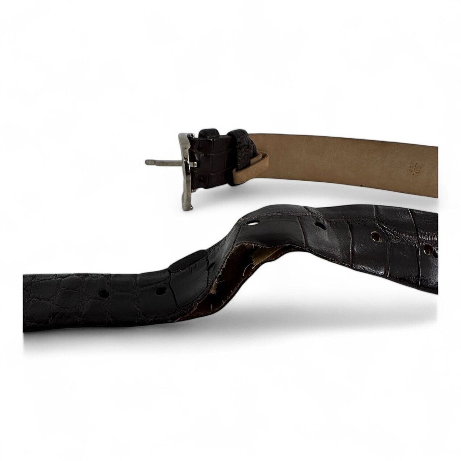 Cesare Attolini Cesare Attolini Brown Alligator Belt Size 44 (NEEDS REPAIR) Size 44 - 5 Thumbnail