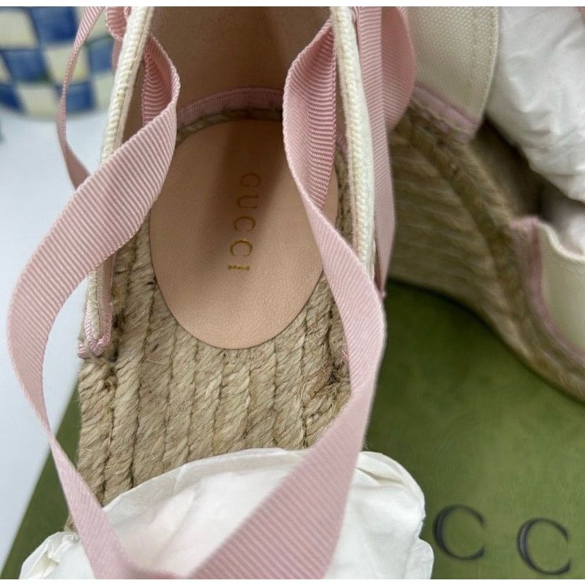 Gucci Women’s Gucci canvas GG wedge espadrilles size 40 Size US 10 / IT 40 - 5 Thumbnail